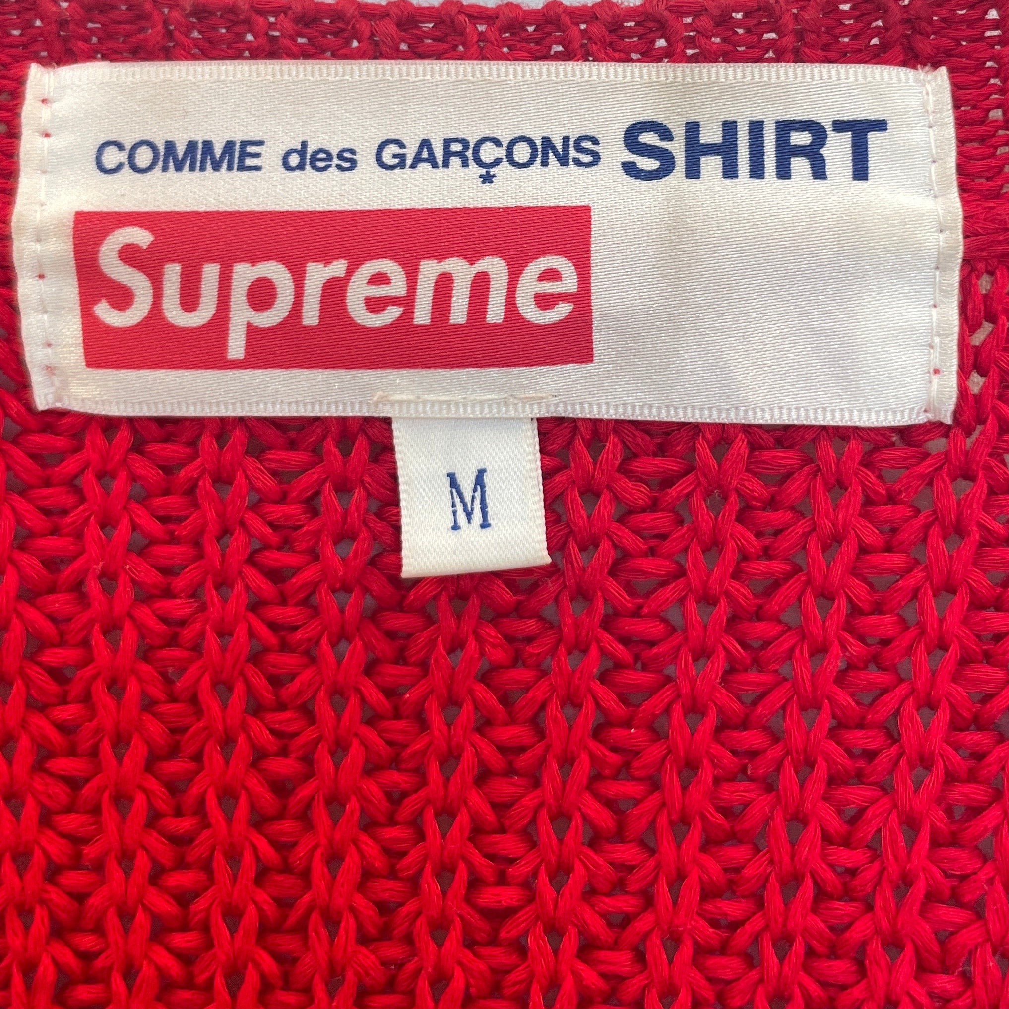 Supreme/COMME des GARCONS SHIRT/Sweater/M/Cotton/RED/BOTH BRANDS ON FRONT IN BLK view 4