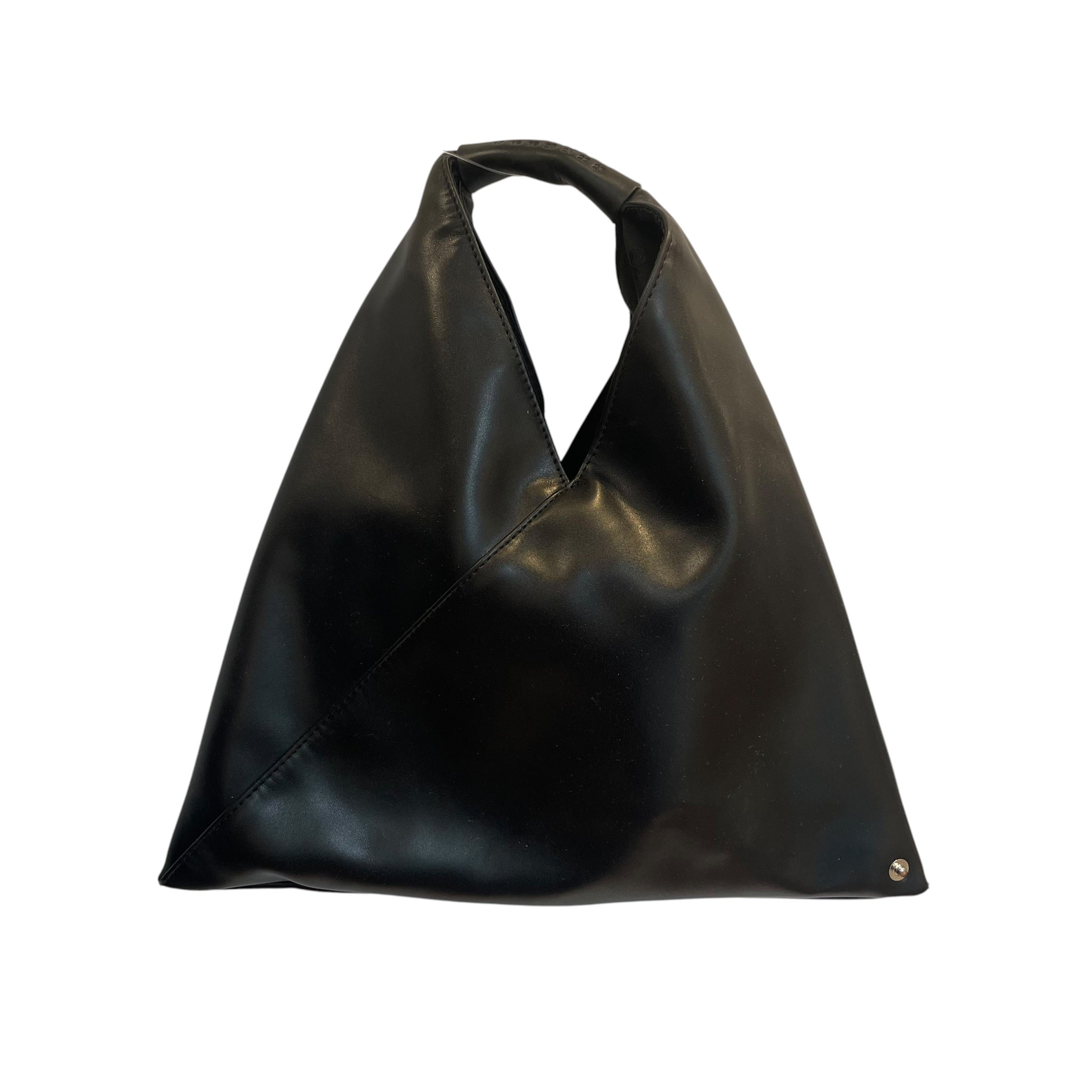 Maison Margiela/Hand Bag/Leather/BLK/#'s on handle/whi stitch line view 2