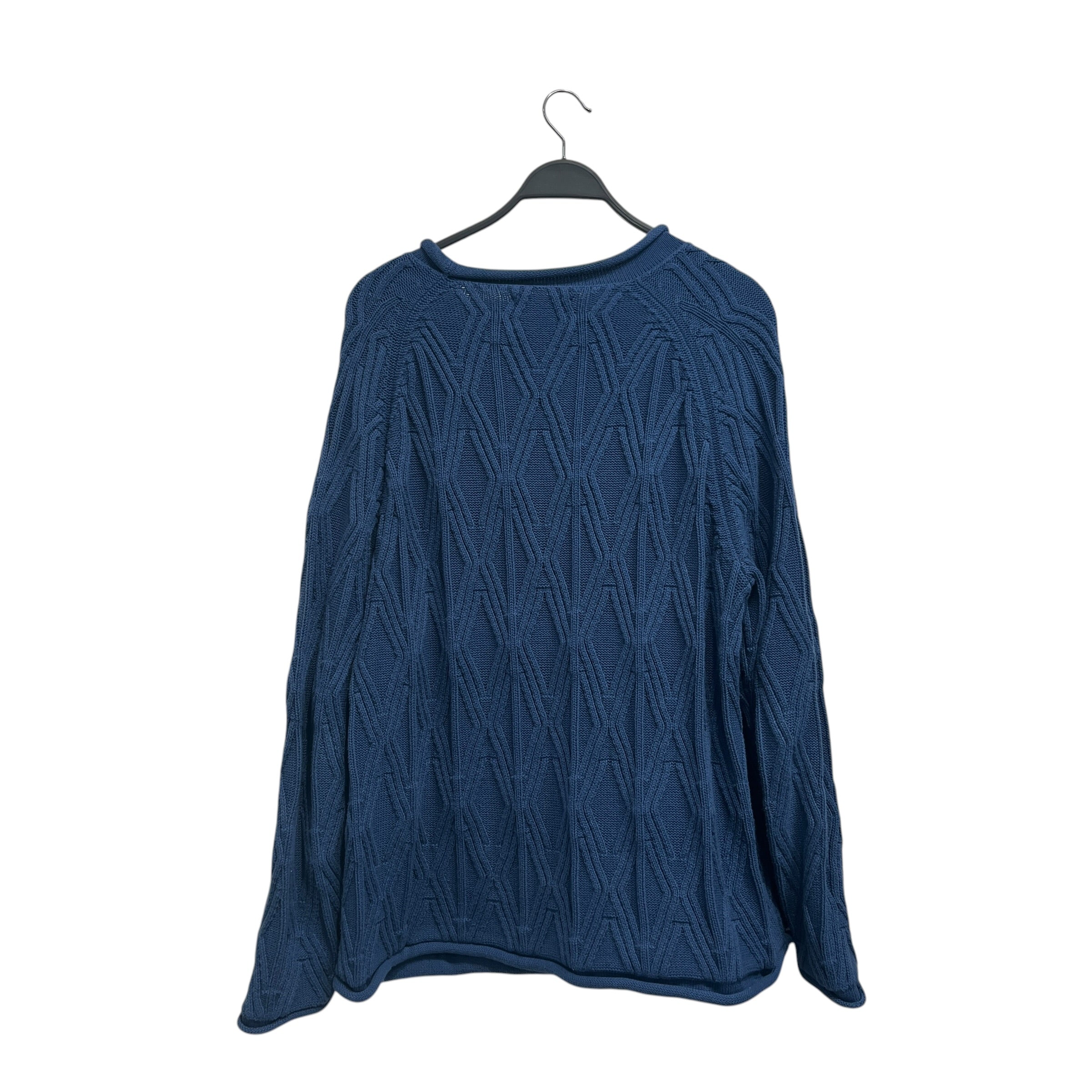 MANSERA SPORTSWEAR/Sweater/XL/Cotton/BLU/DIAMOND KNIT SWEATER view 2