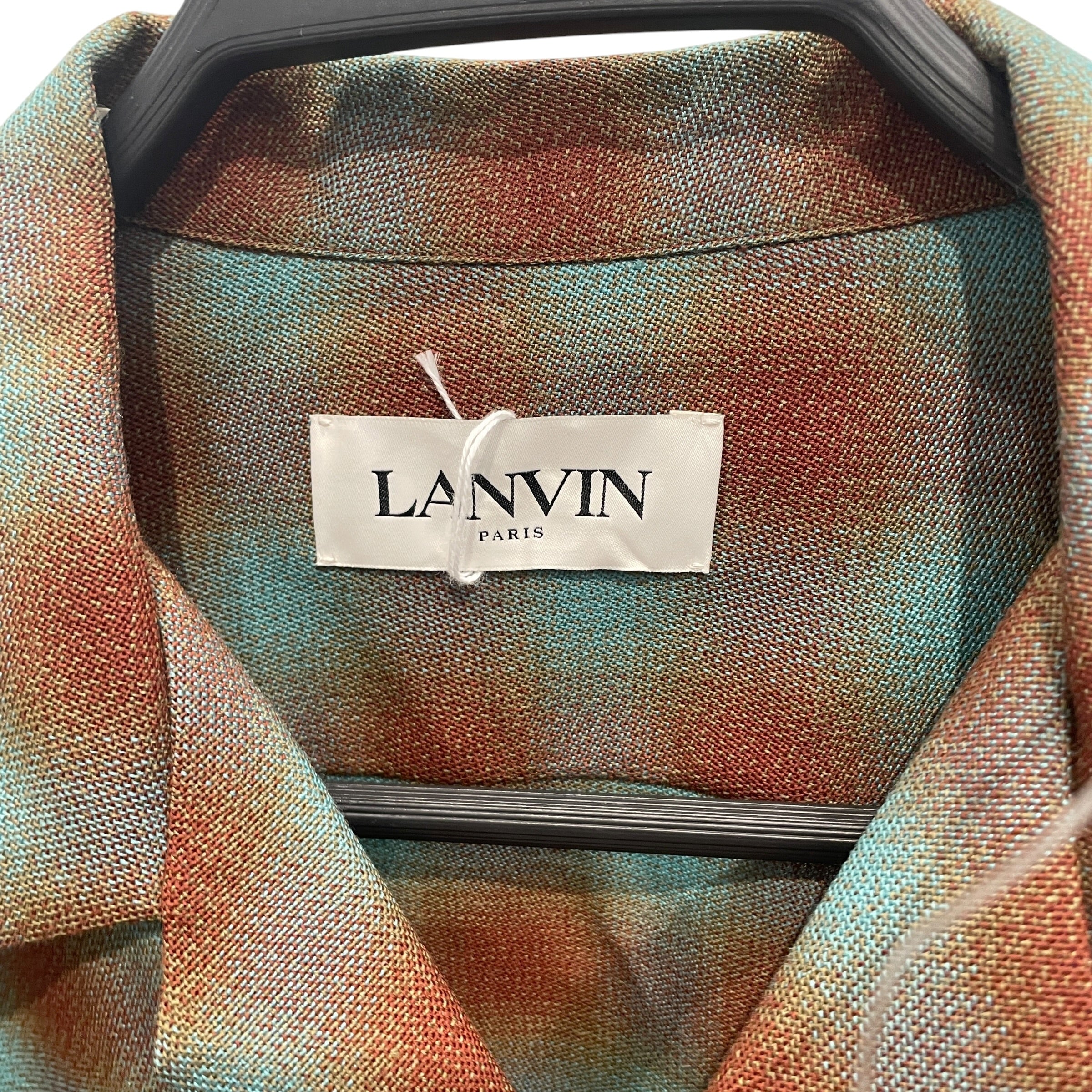 LANVIN/LS Shirt/41/Cotton/BLU/Plaid/BLU/BROWN PLAID view 4