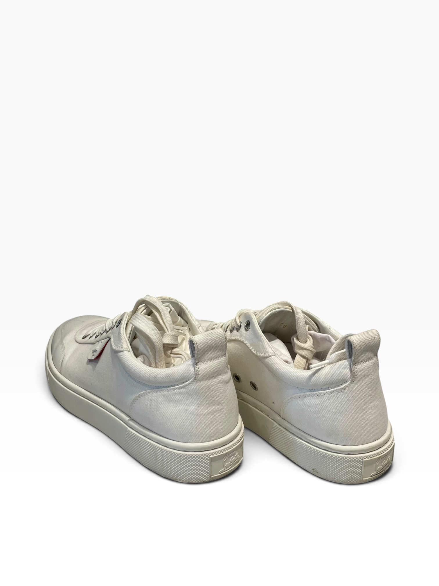Christian Louboutin/Low-Sneakers/EU 40/Cotton/WHT/SIMPLERUI view 2