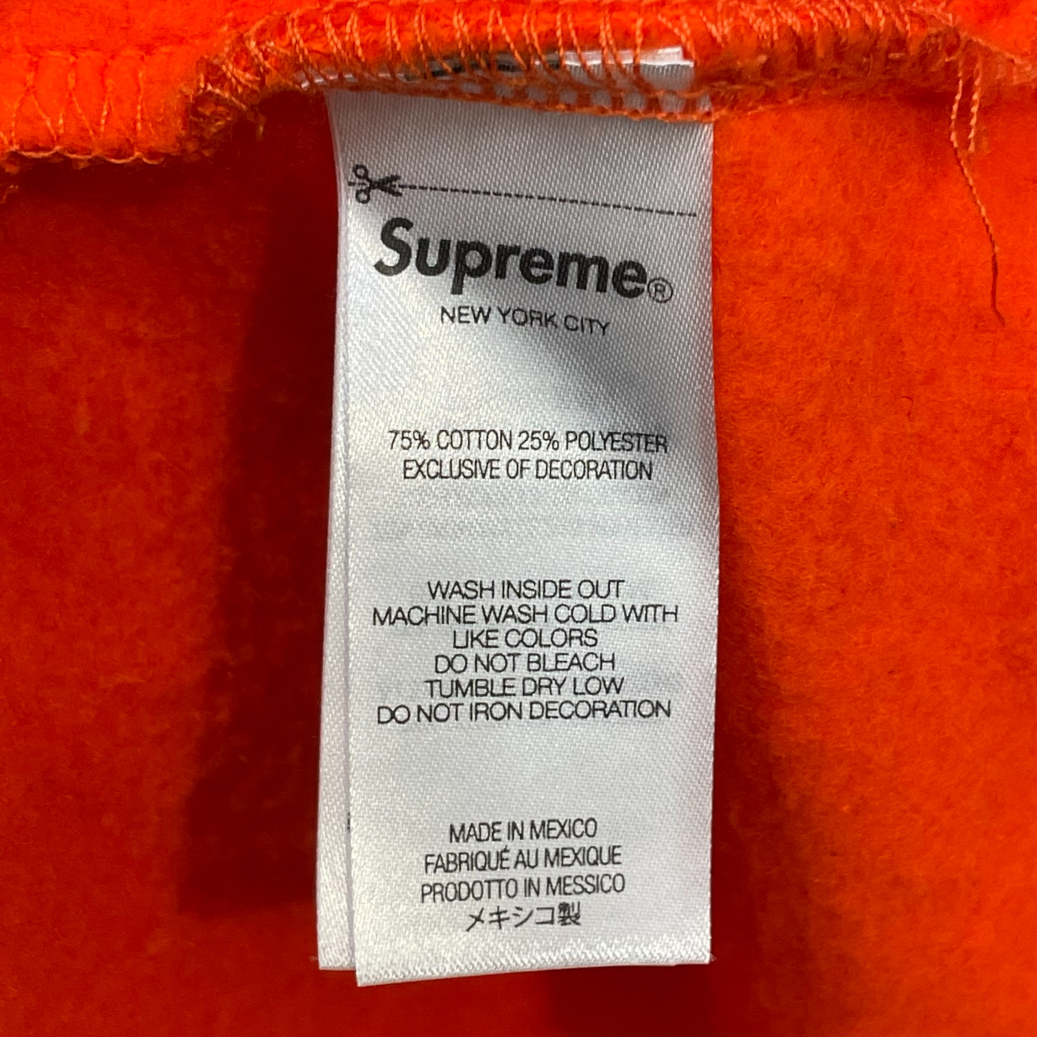 Supreme/Hoodie/XL/Cotton/ORN/tag hooded view 4