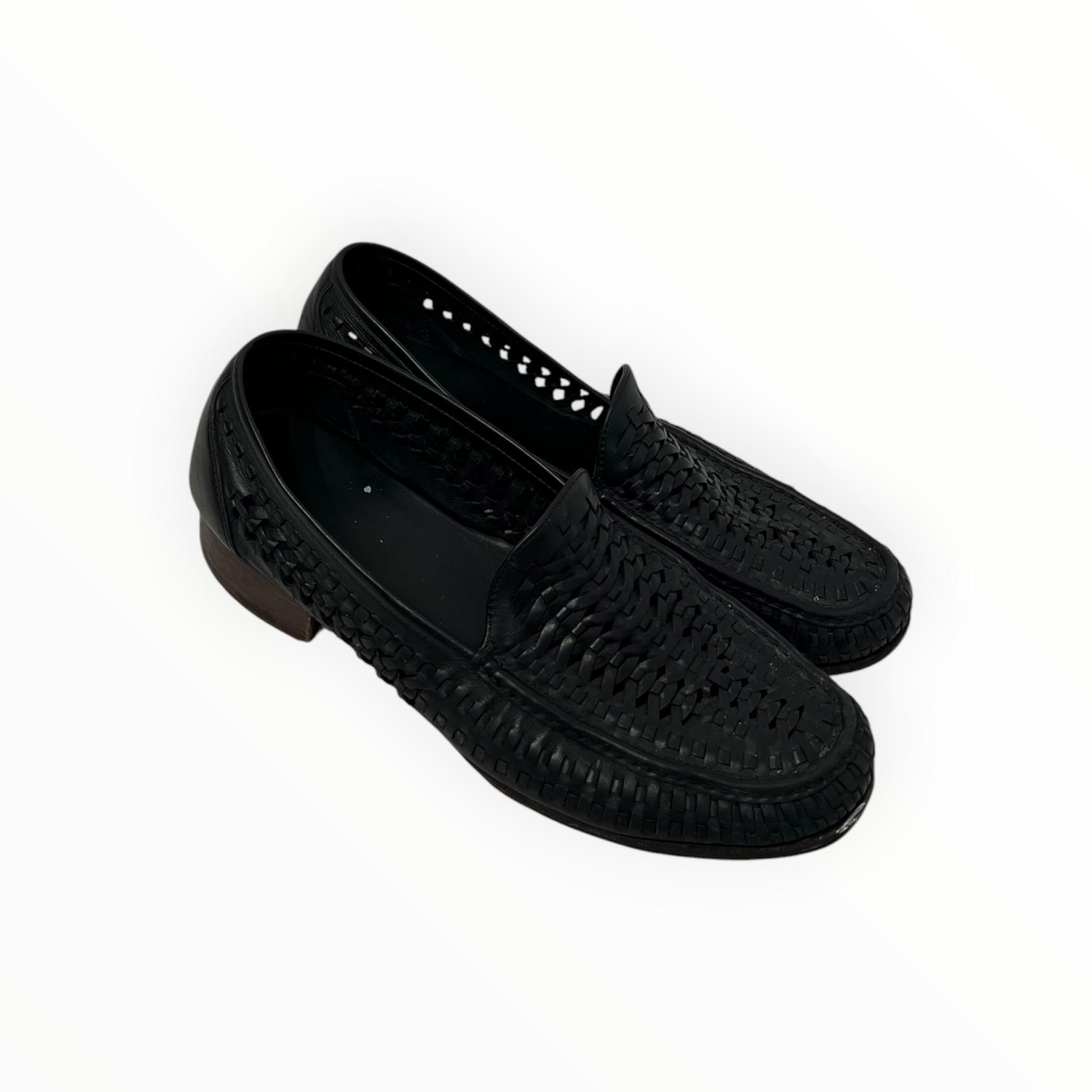 SAINT LAURENT/Loafers/EU 42.5/Leather/BLK/WOVEN BRAIDED SWANN view 2