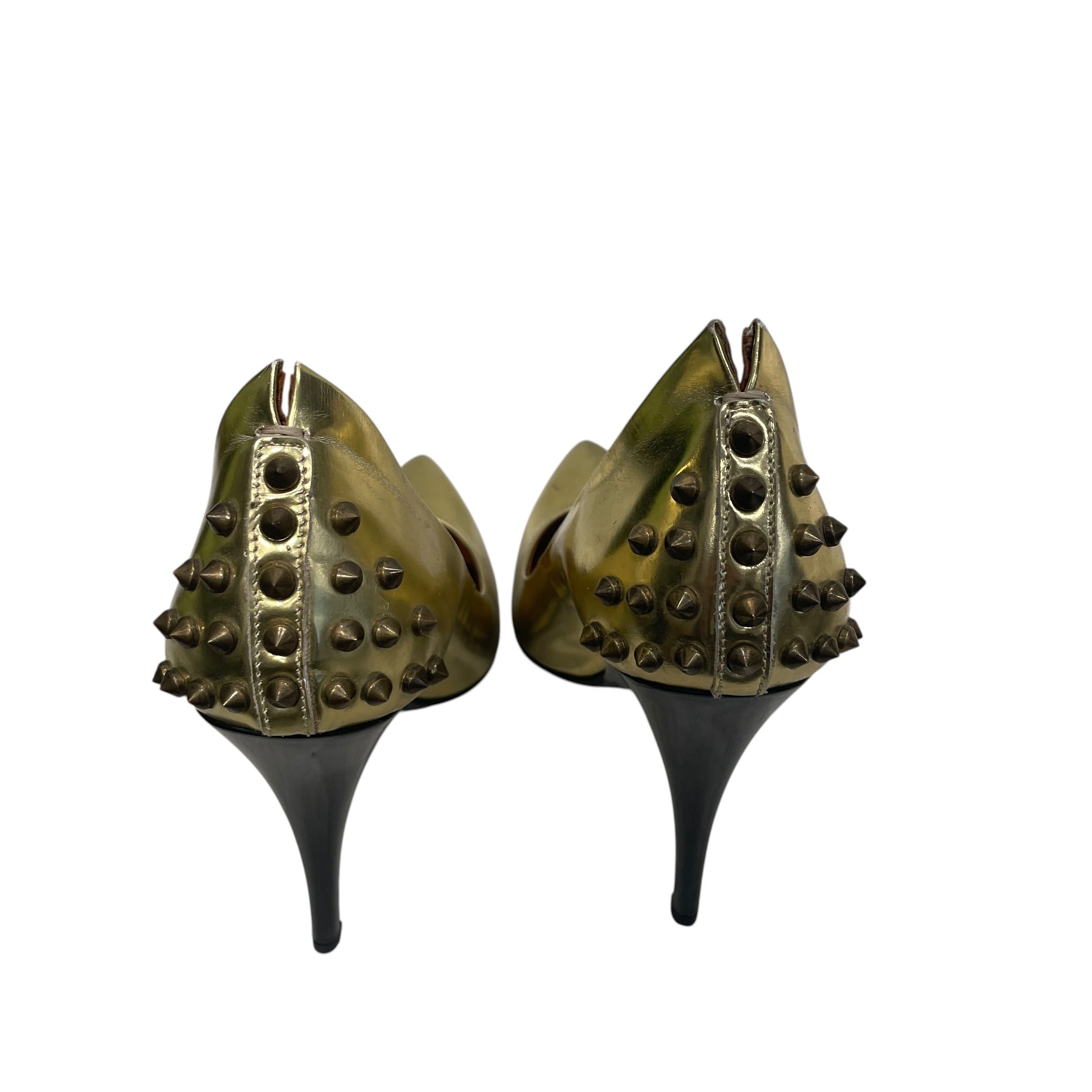 McQ Alexander McQueen/Heels/EU 38/Leather/GLD/V-Tip/SPIKED UPPER HEEL view 2