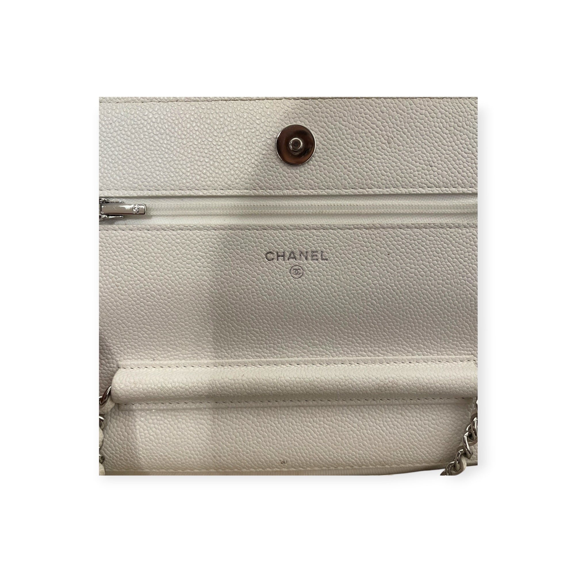 CHANEL/Cross Body Bag/Leather/WHT/CLASSIC MINI FLAP view 7