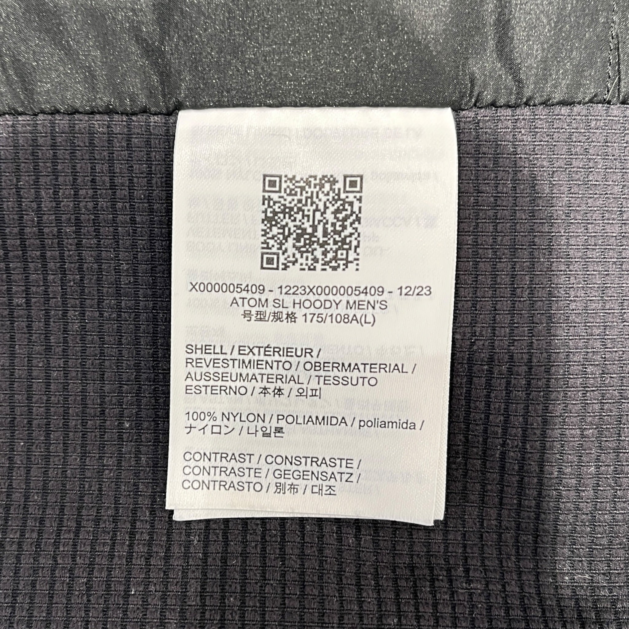 ARC'TERYX/Jacket/L/Nylon/BLK/Atom Lt Jacket HOODIE view 4