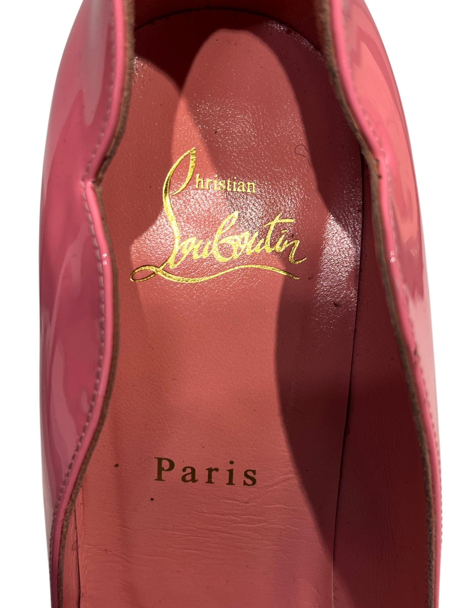 Christian Louboutin/Heels/EU 40/Faux Leather/PNK/V-Tip/ view 3