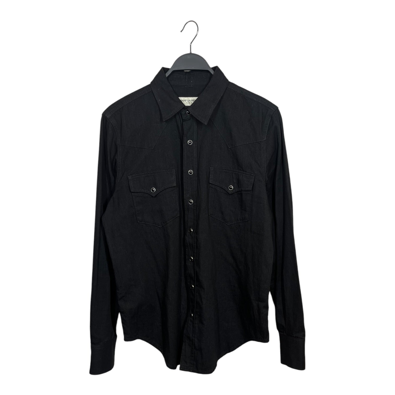 SAINT LAURENT/LS Shirt/L/Cotton/BLK/Western Pearl Snap view 1