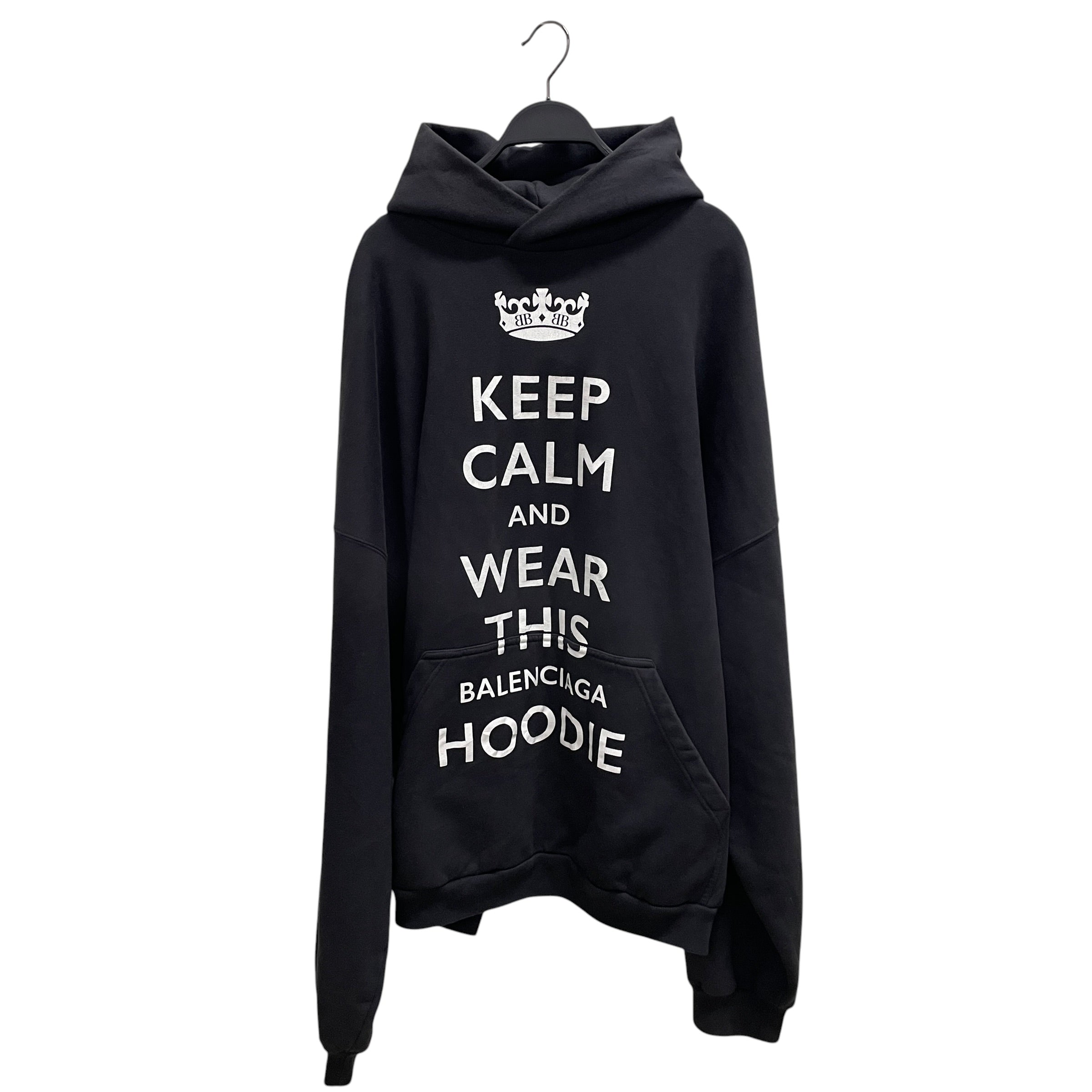 BALENCIAGA/Hoodie/L/Cotton/BLK/KEEP CALM AND WEAR THIS HOODIE view 1