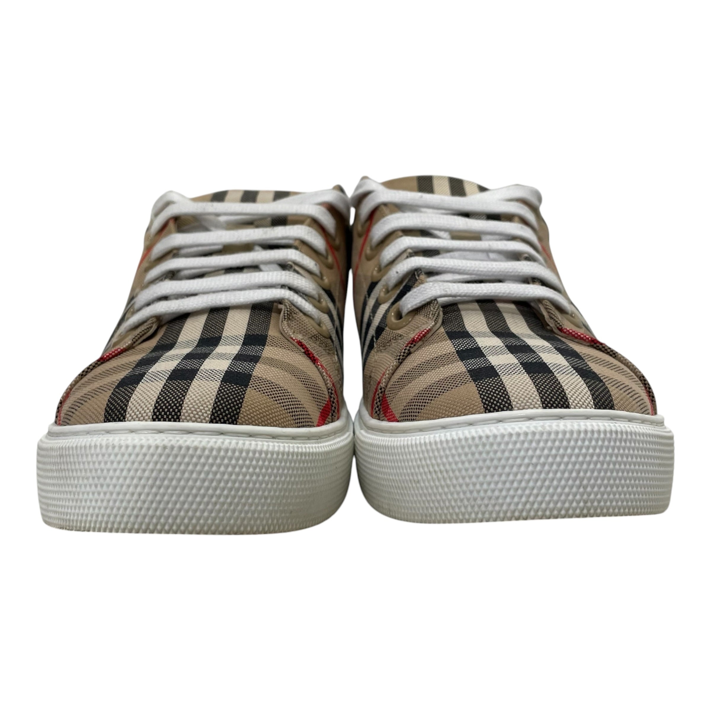 BURBERRY LONDON/Low-Sneakers/EU 39/Stripe/KHK/ALBRIDGE CHECK SNEAKERS view 3