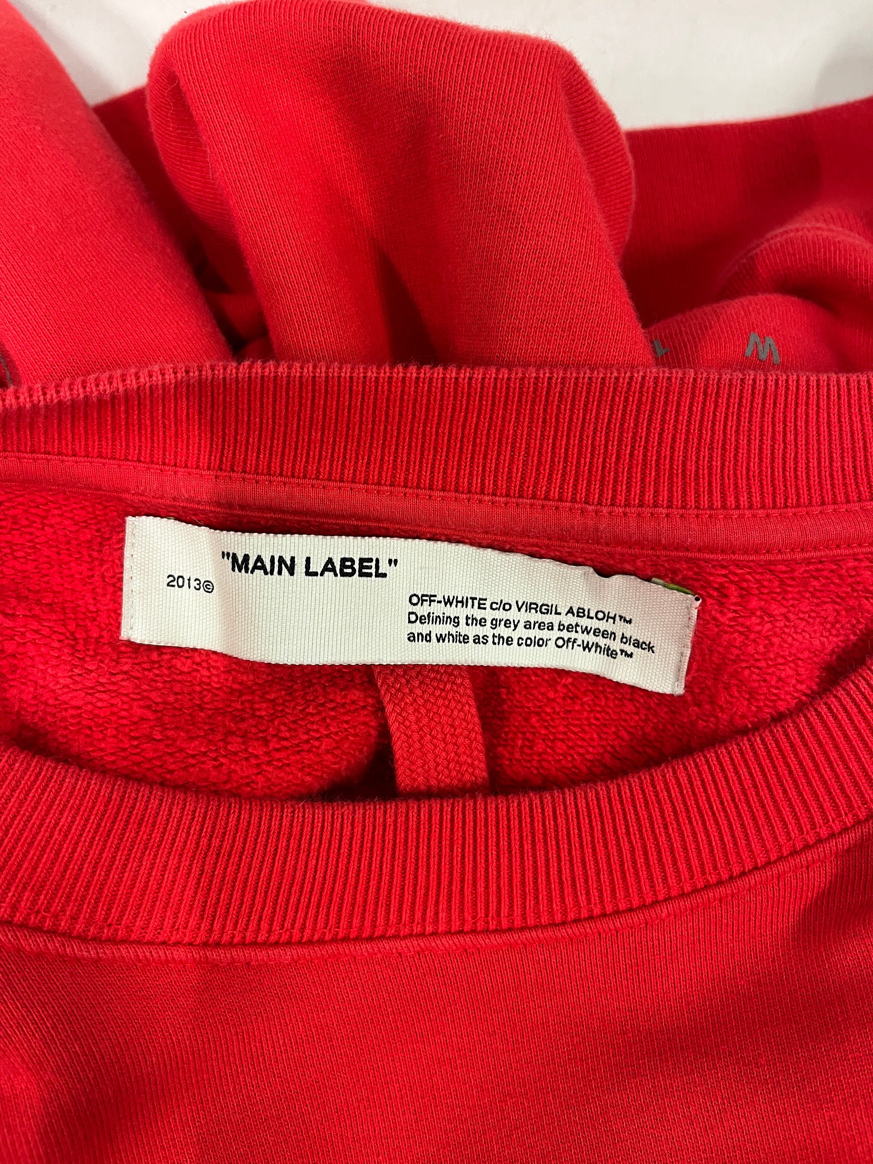 OFF-WHITE/Sweatshirt/S/Graphic/Cotton/RED/Pullover/FW20 MAN 3M 4SIDE DIAG. PRINT view 4