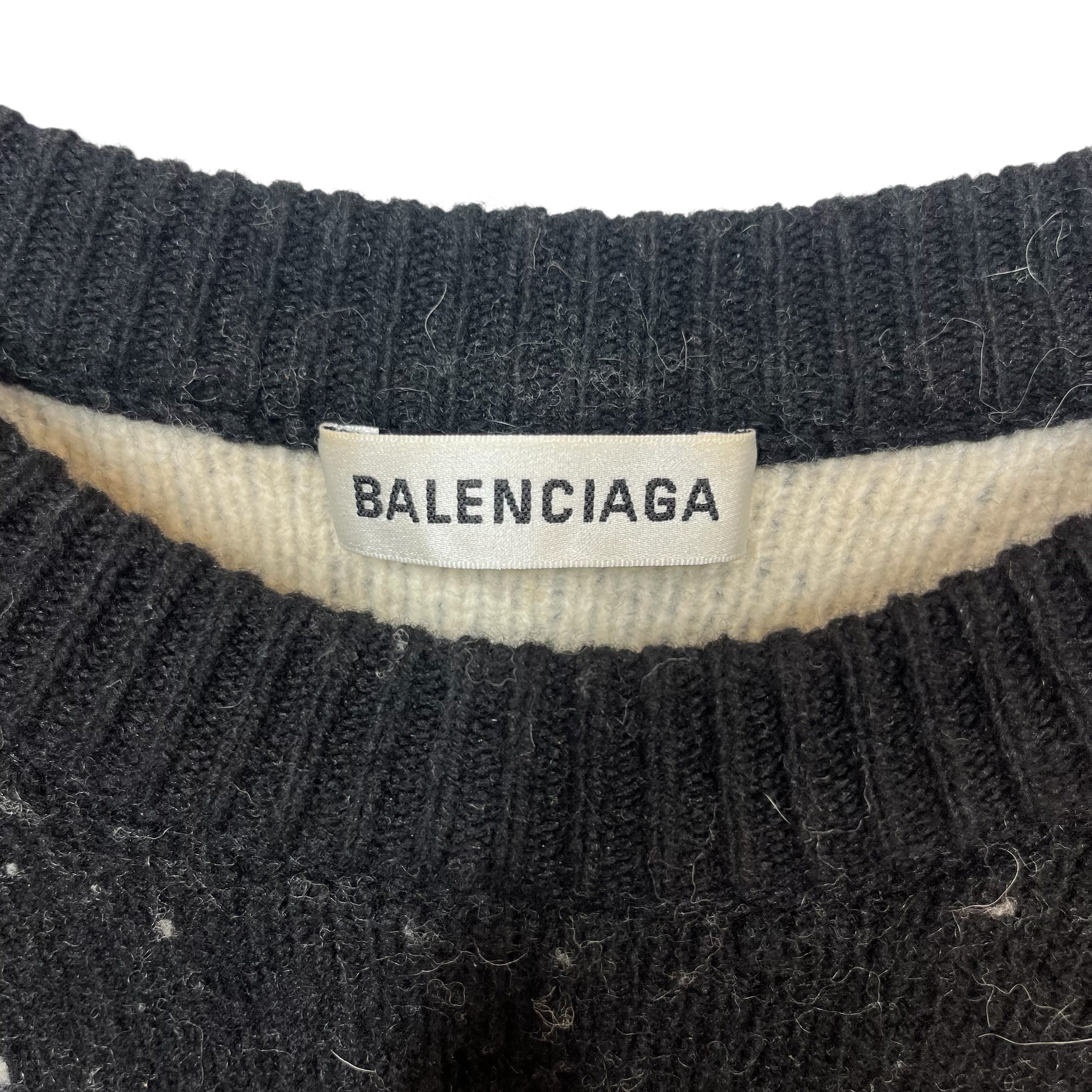 BALENCIAGA/Sweatshirt/S/Wool/BLK/logo print view 3