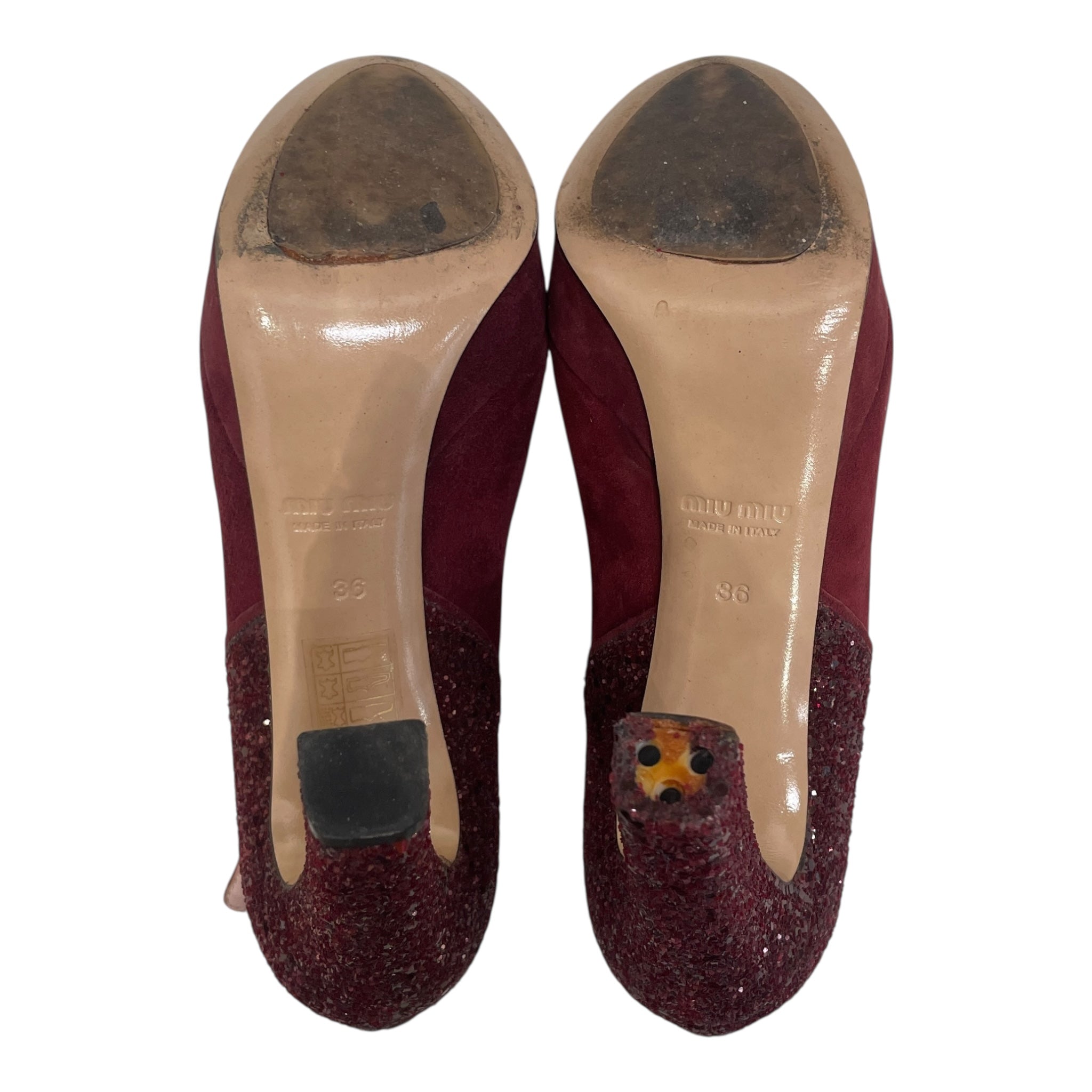 MIU MIU/Heels/EU 36/Suede/BRD/SPARKLY HEELS view 4