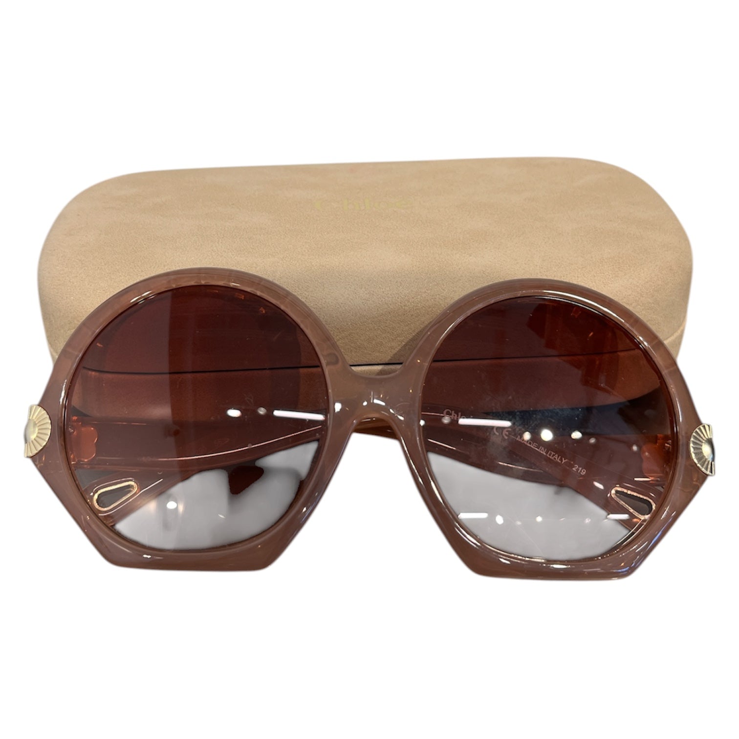 Chloe/Sunglasses/Plastic/PNK/round flower sunglasses view 1