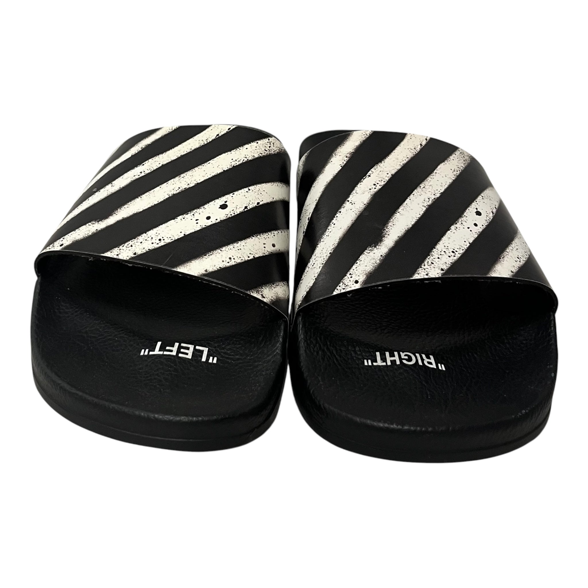OFF-WHITE/Sandals/US 12.5/Stripe/BLK/diagonal stripes slider view 1