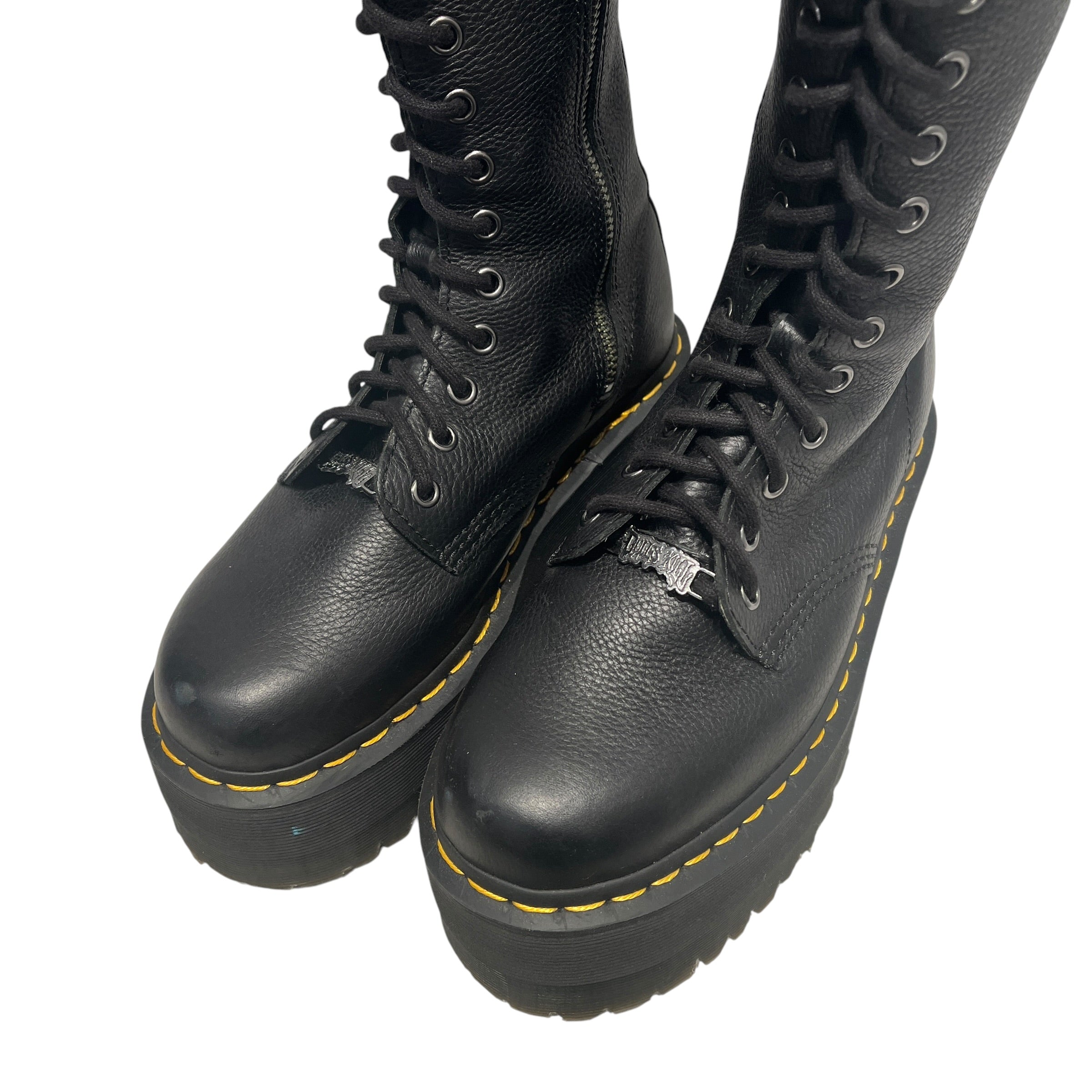 Dr.Martens/DOLLS KILL/Long Boots/US 7/Leather/BLK/LONG LACE UP PLATFORM BOOTS view 12