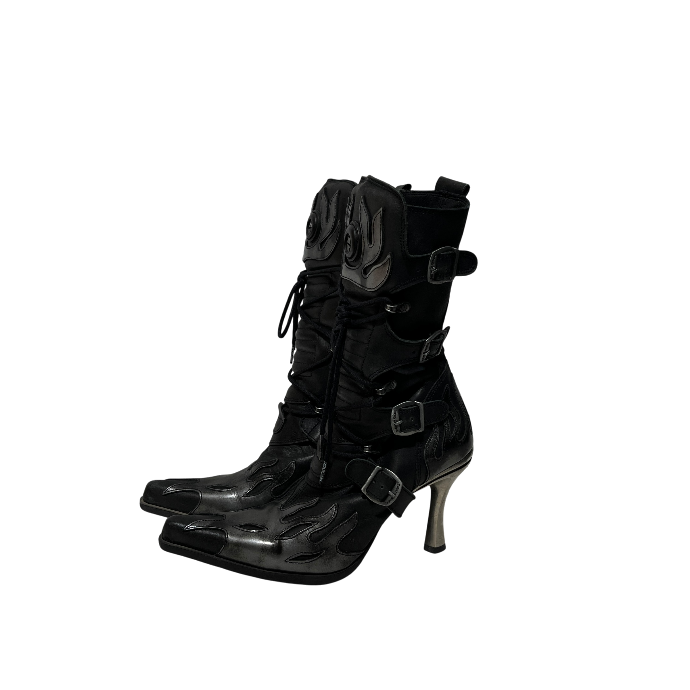 NEW ROCK/Heels/EU 38/Leather/BLK/ view 2