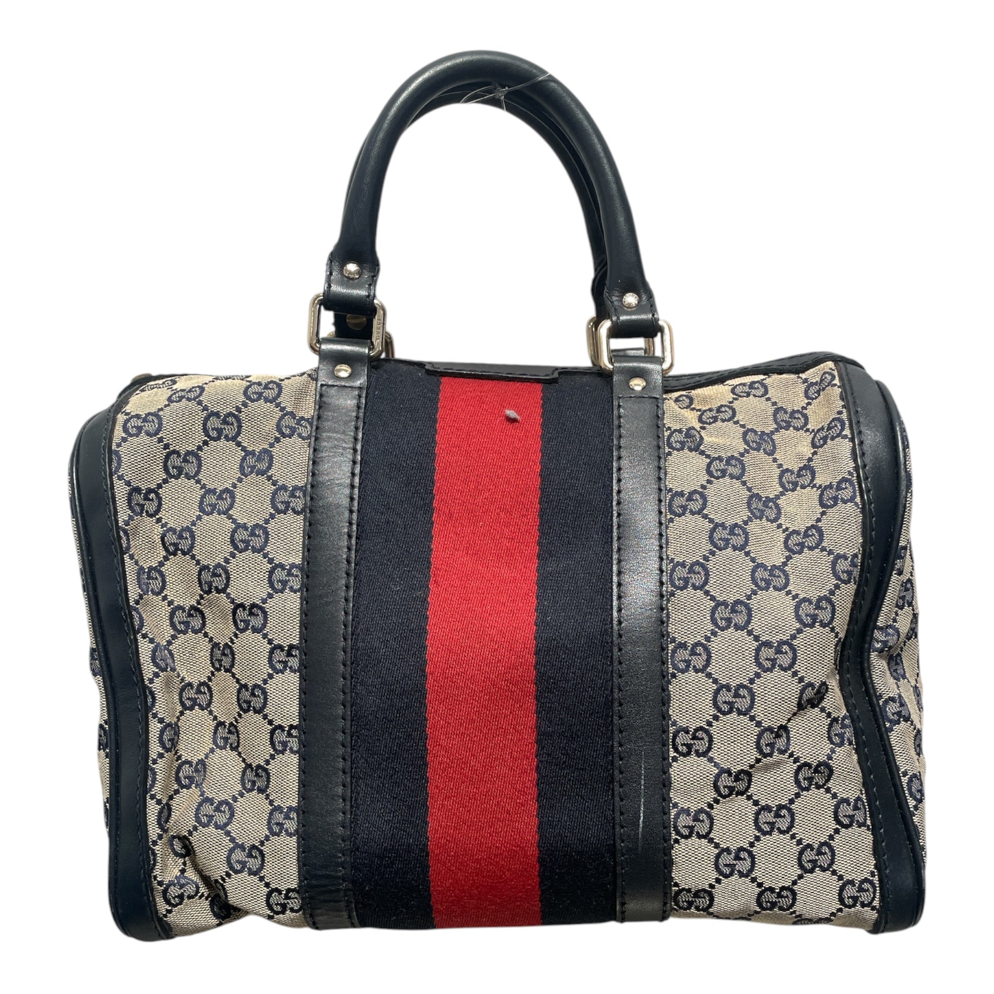 GUCCI/Boston Bag/Monogram/NVY/red navy boston bag view 1