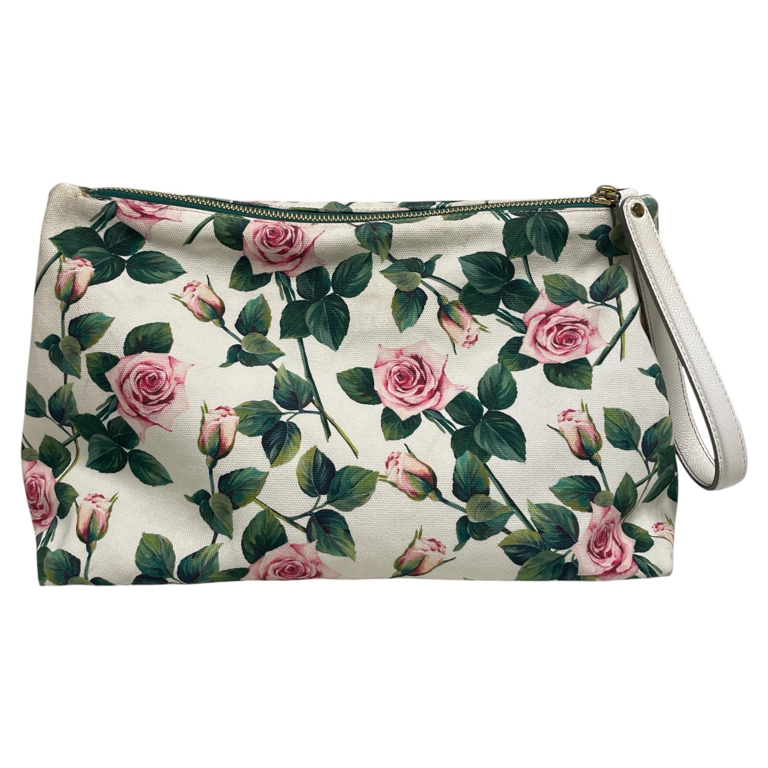 DOLCE&GABBANA/Pouch/Floral Pattern/Cotton/MLT/pink floral grb leaves view 2