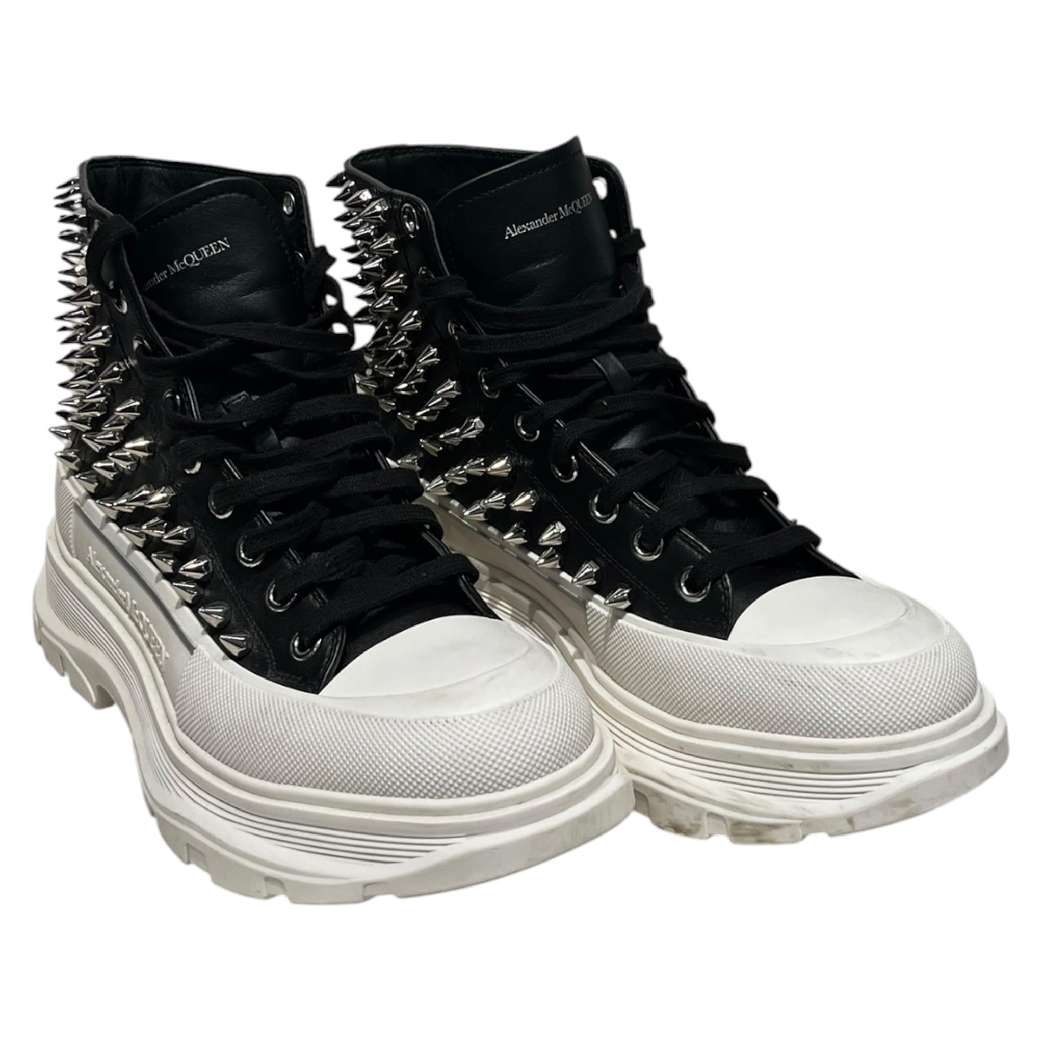 Alexander McQueen/Hi-Sneakers/EU 42/Leather/BLK/SPIKED view 1
