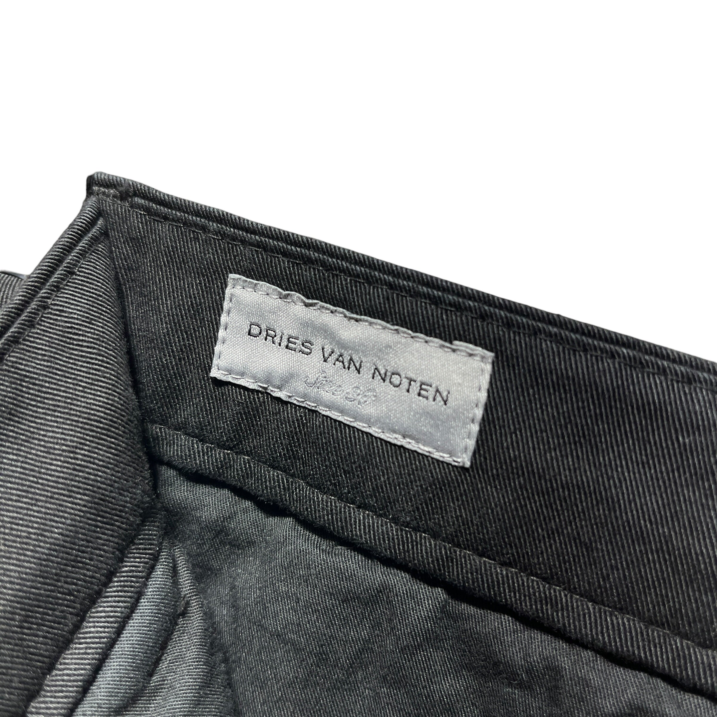 DRIES VAN NOTEN/Straight Pants/36/Cotton/BLK/ view 3