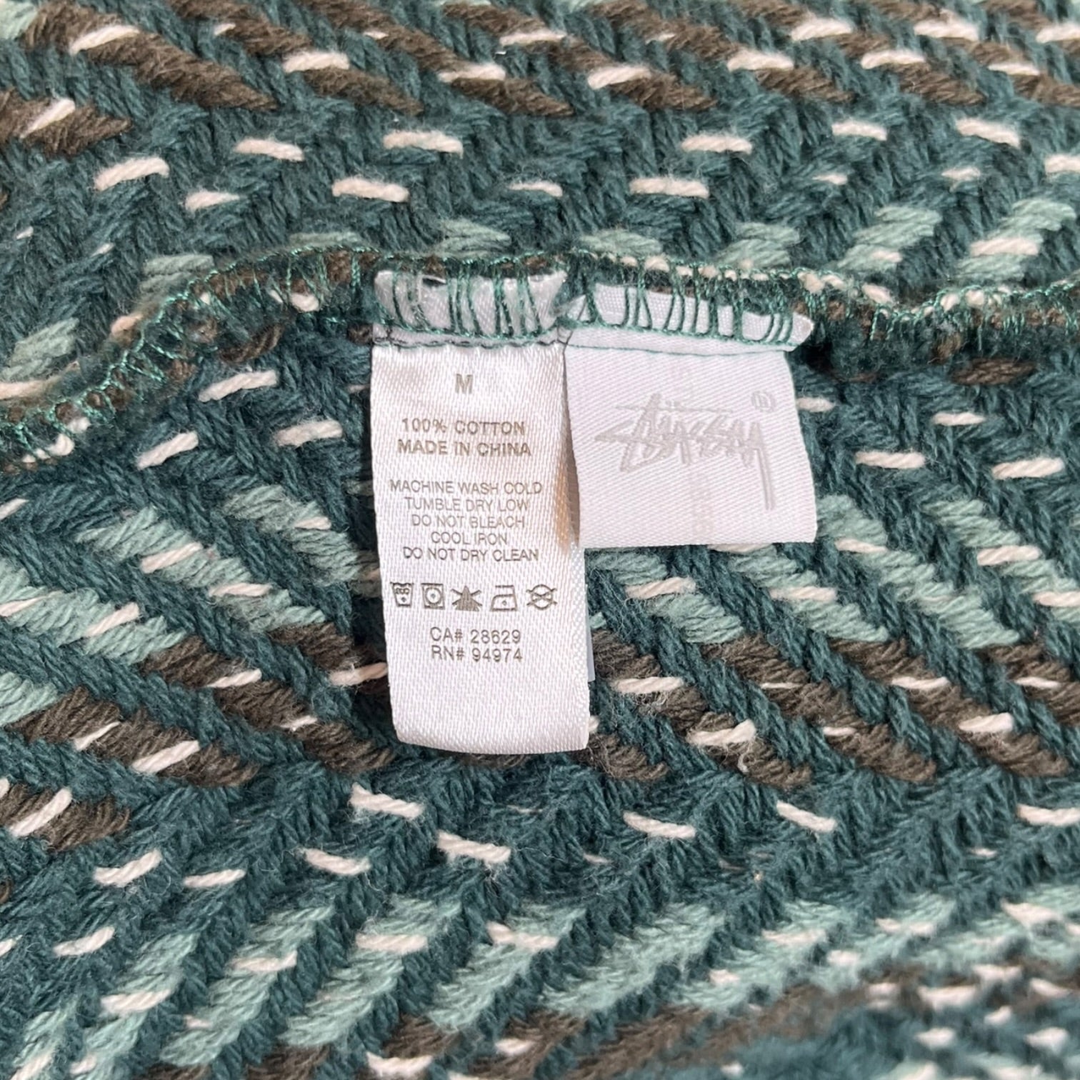 STUSSY/UNION/Hoodie/M/Stripe/Cotton/GRN/Oversize/Zipper Poncho view 4