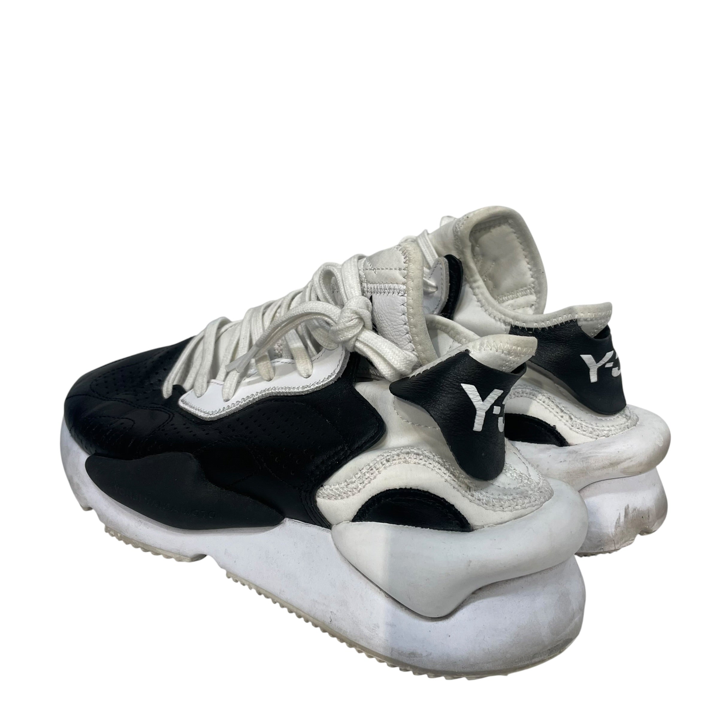 Y-3/Low-Sneakers/US 10/Leather/BLK/KAIWA b&w colorway view 2
