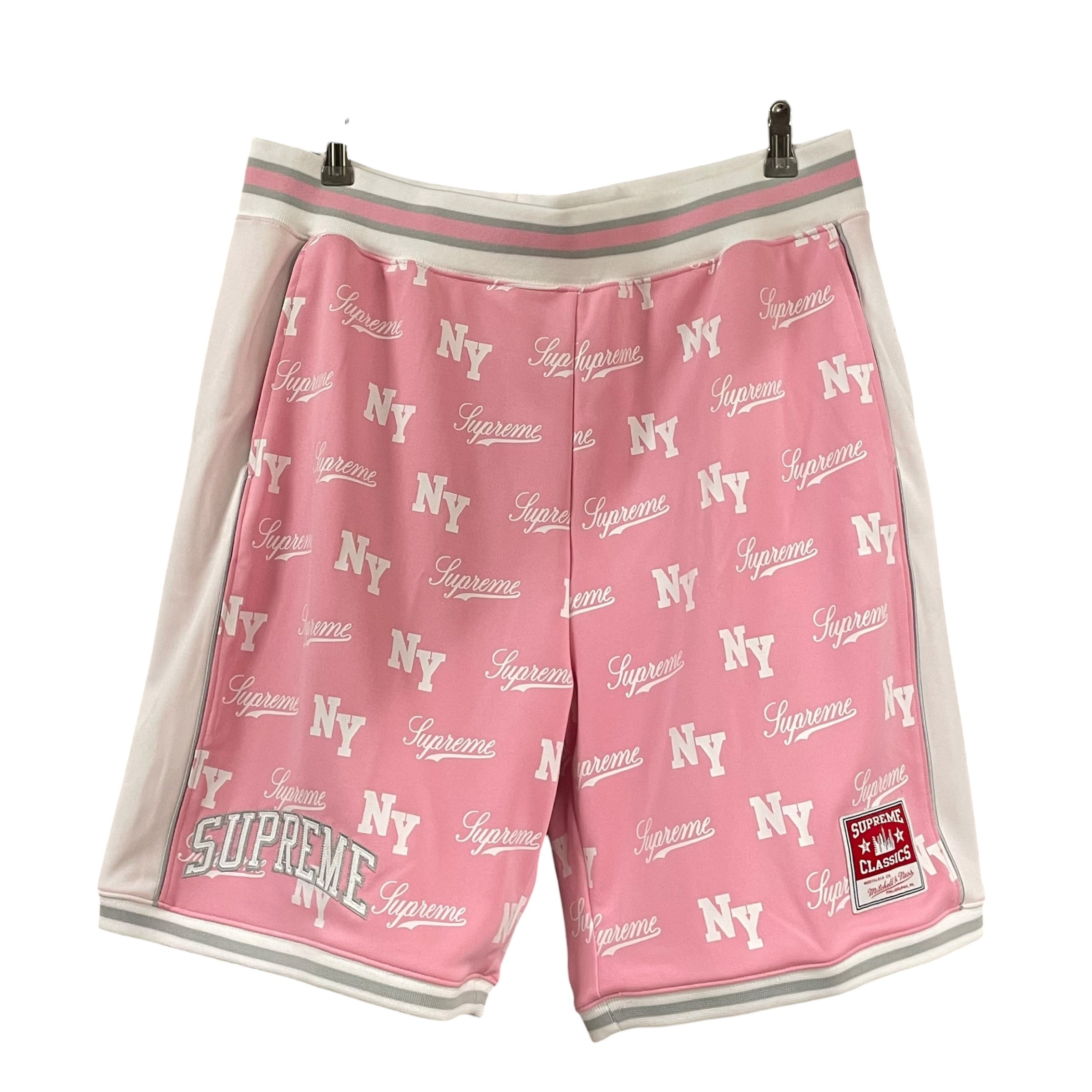 Supreme/mitchell&ness/Shorts/L/Cotton/PNK/Graphic/NY SUPREME ALL OVER PRINT view 1