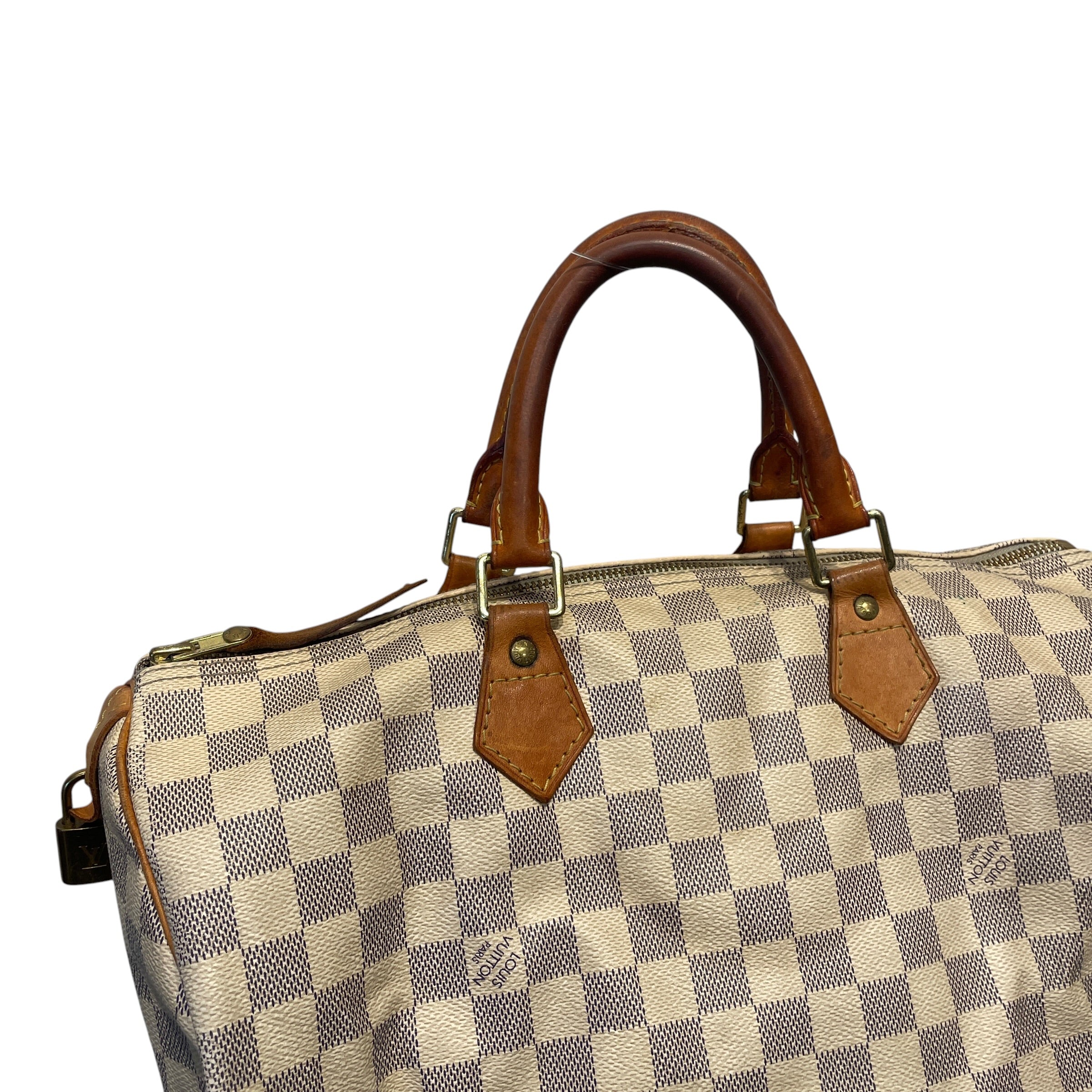 LOUIS VUITTON/Bag/Hombre Check/Leather/CRM/DAMIER AZUR SPEEDY 30 view 3