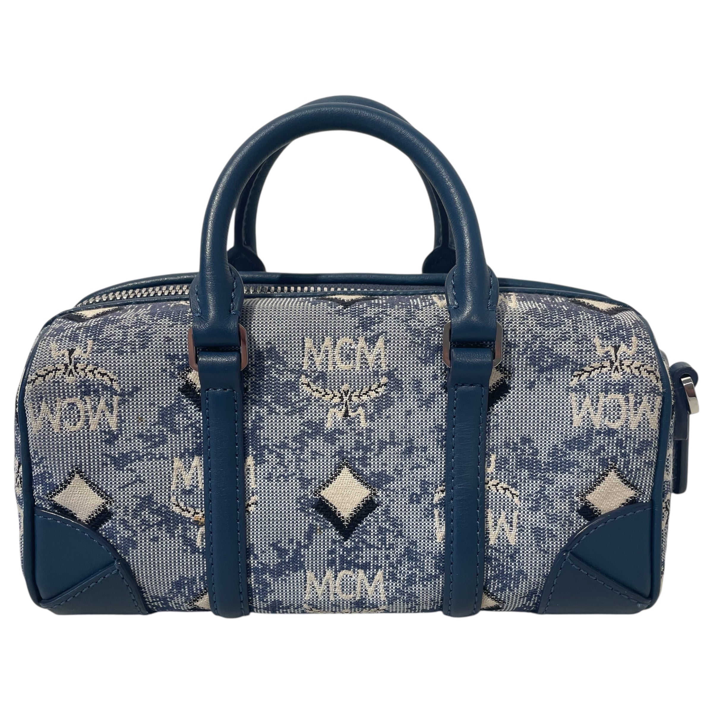 MCM/Cross Body Bag/Monogram/Cotton/BLU/ view 1