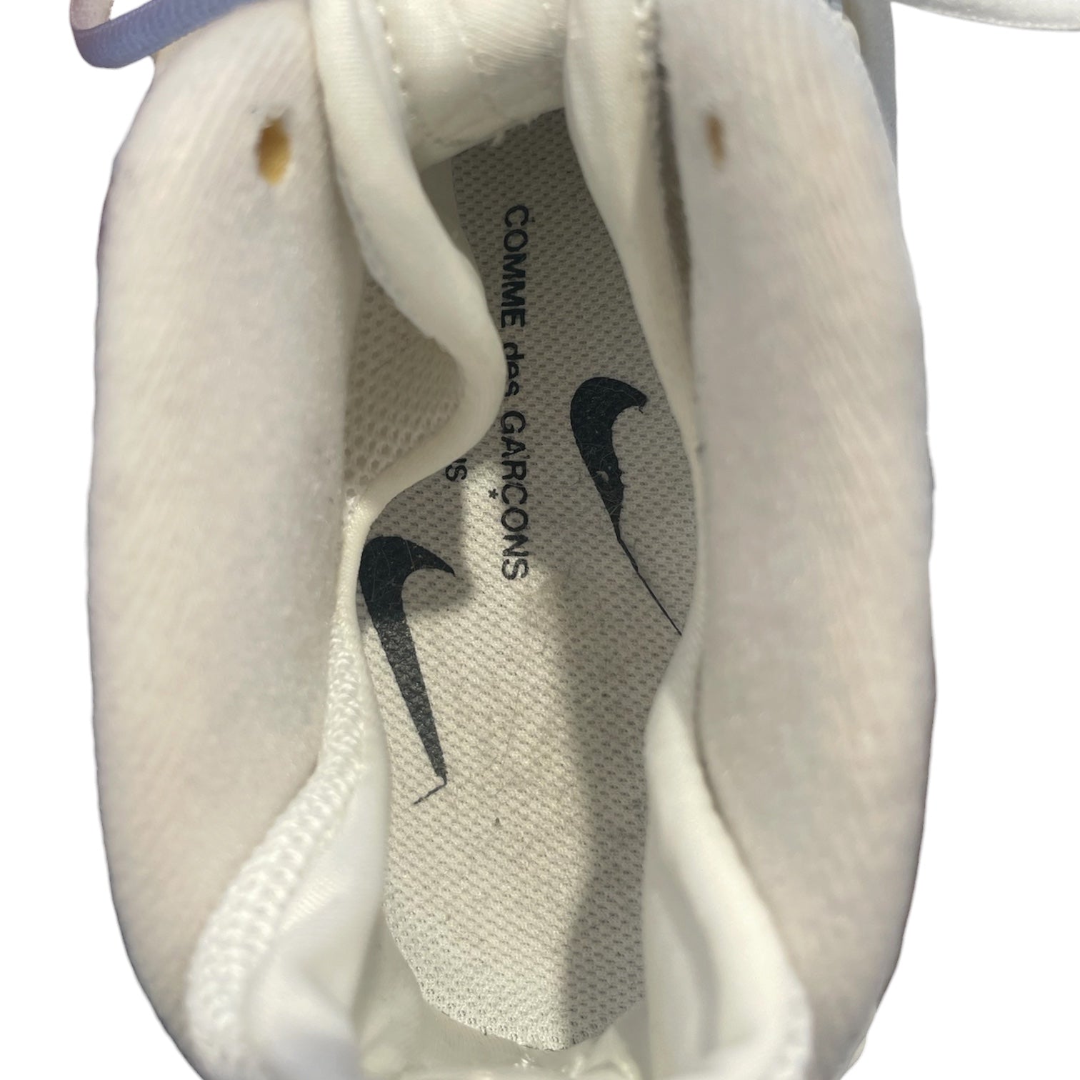 COMME des GARCONS HOMME/Hi-Sneakers/US 7/Cotton/WHT/foamposites/air bubble on tong view 3