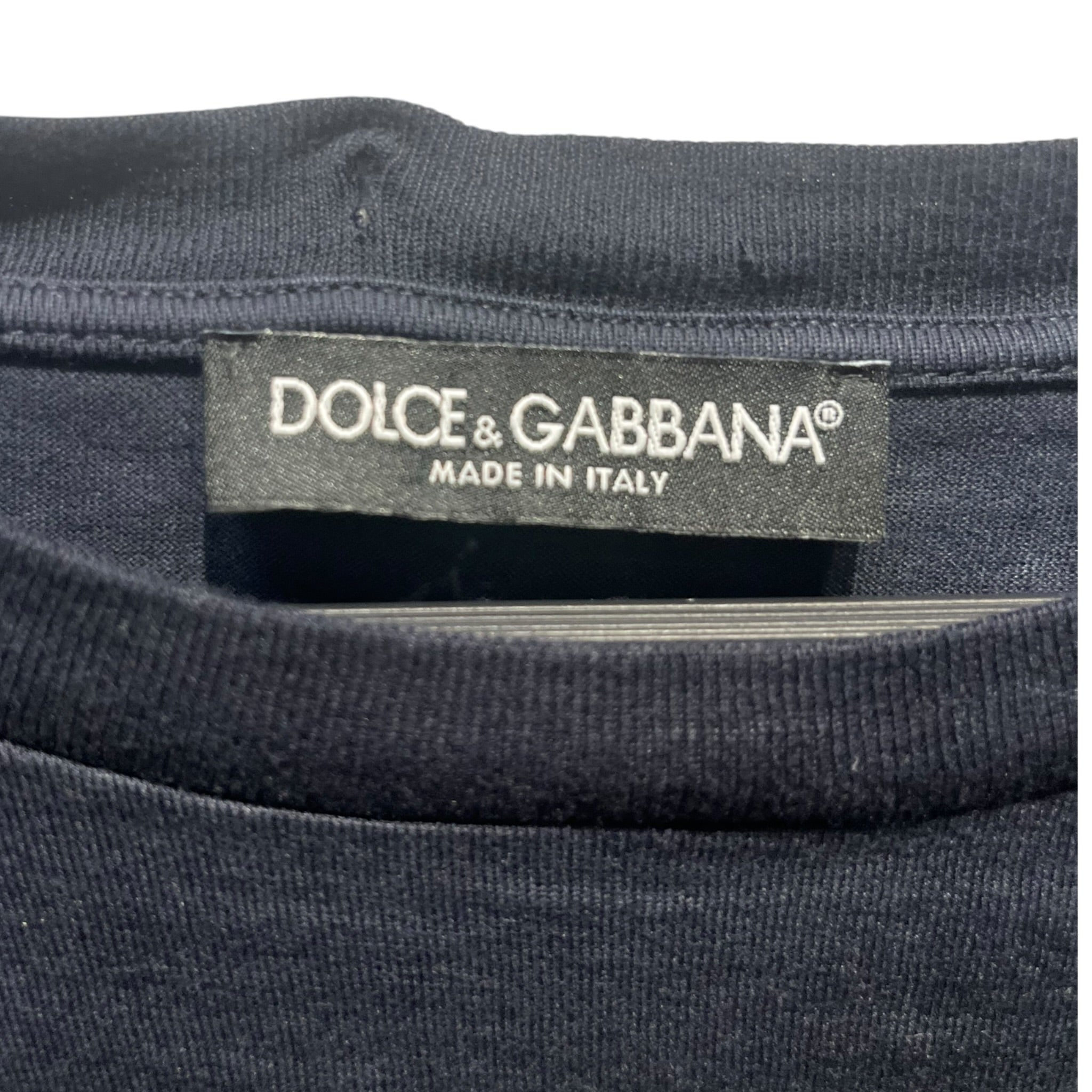 DOLCE&GABBANA/T-Shirt/52/Cotton/NVY/High Neck/ view 3