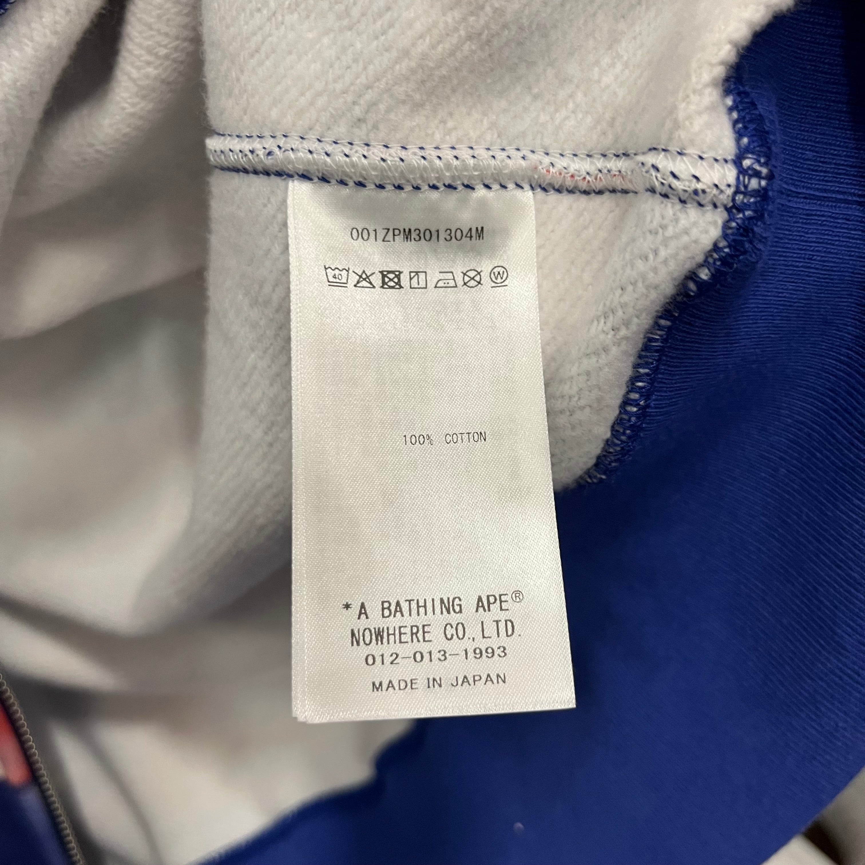 A BATHING APE/Zip Up Hoodie/XL/Graphic/Cotton/BLU/fire camo shark zip view 11