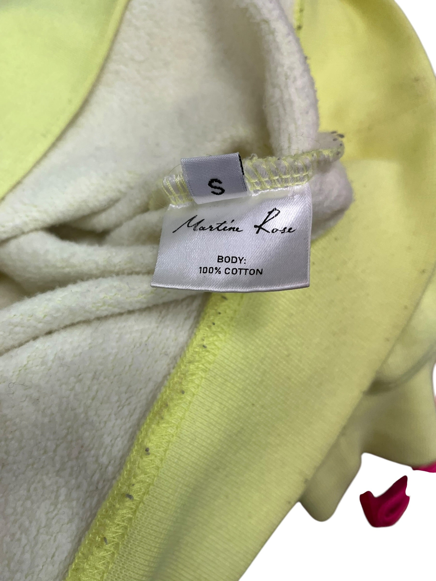 MARTINE ROSE/Sweater/S/Cotton/YEL/neon 90-91 crewneck view 4