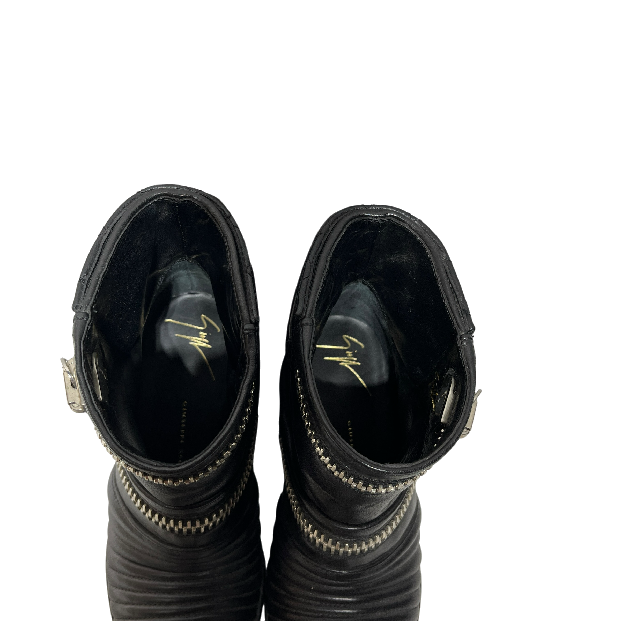 Giuseppe Zanotti/Boots/EU 35/Leather/BLK/big zipper quilt boot view 3