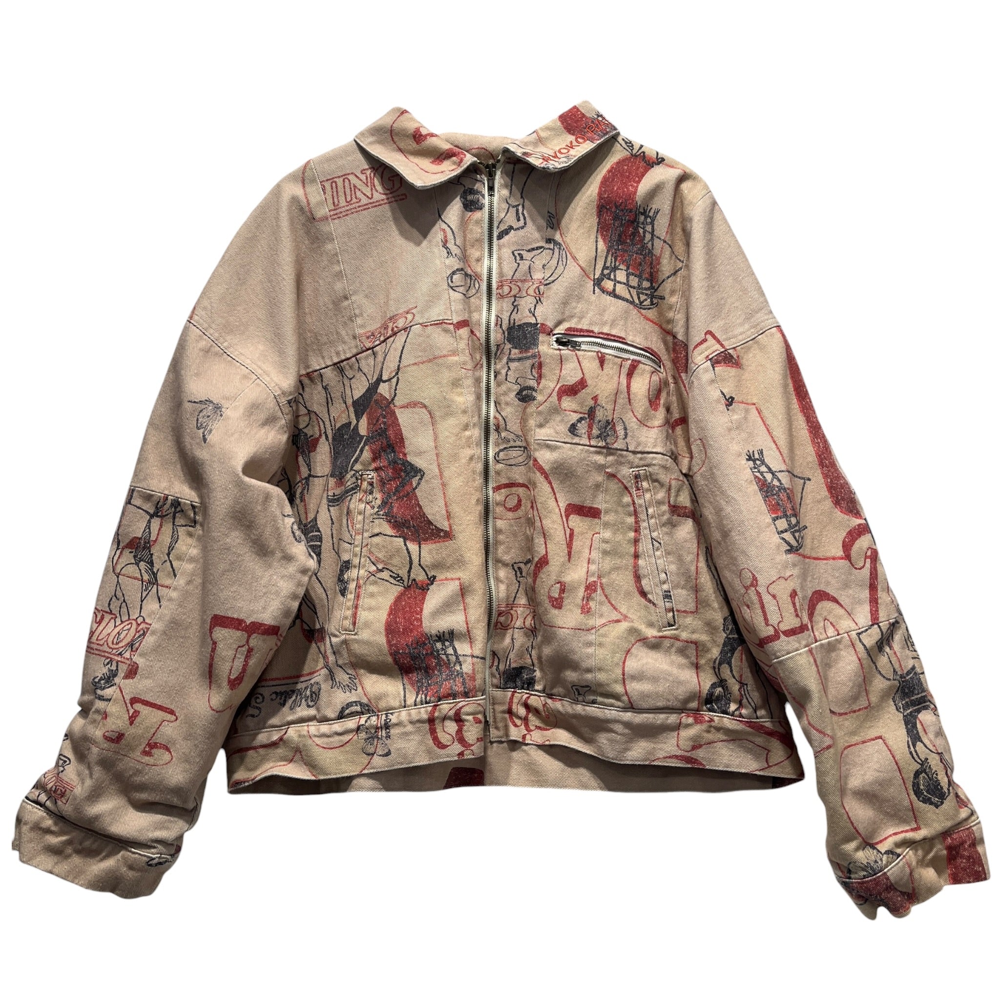 Ryoko Rain /Blouson/L/Cotton/BEG/Graphic/vintage hoop graphic view 1
