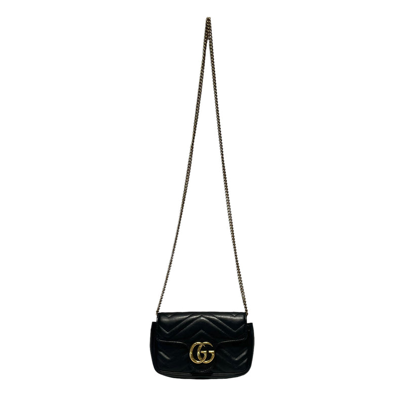 GUCCI/Cross Body Bag/Leather/BLK/marmont