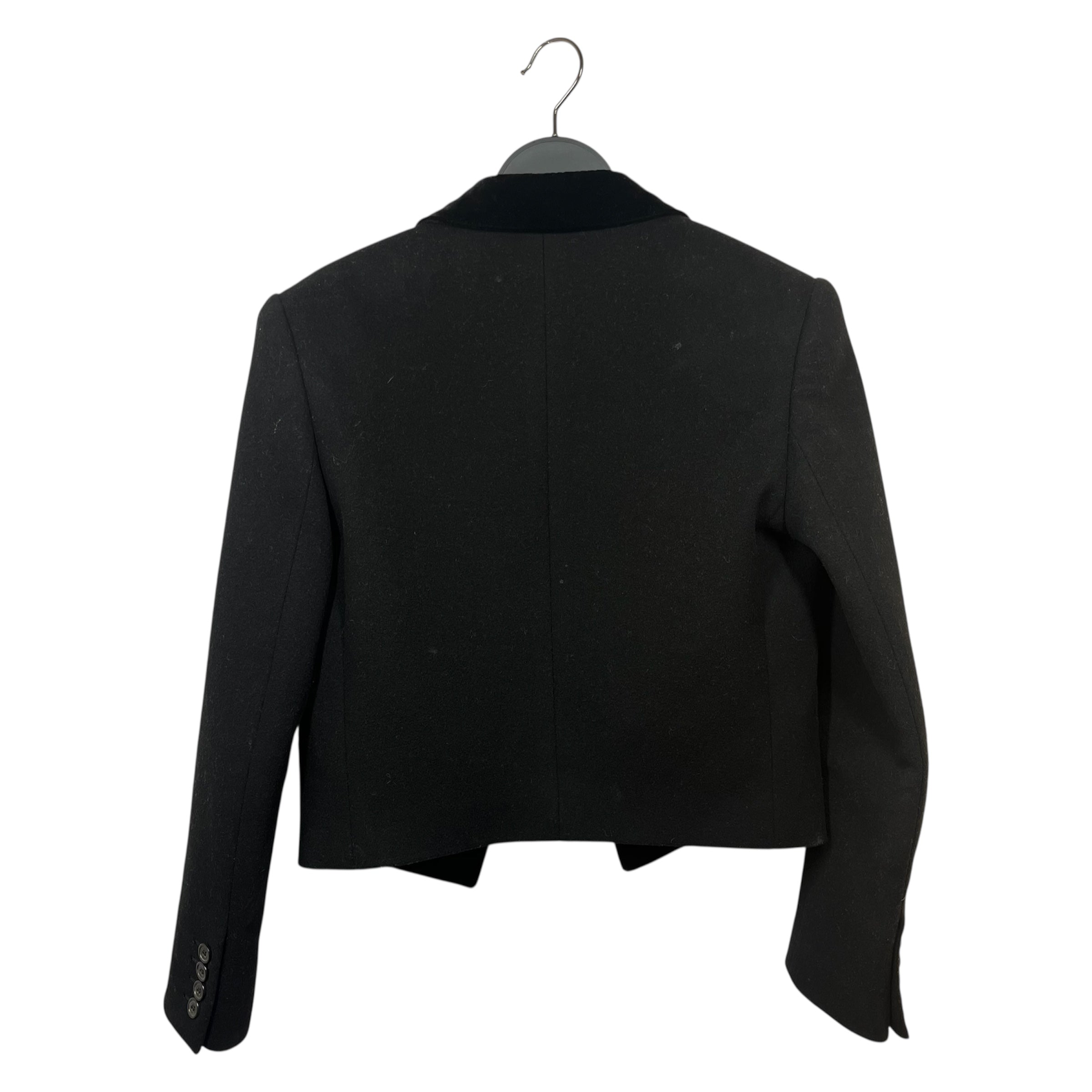 SAINT LAURENT/Jacket/40/Wool/BLK/cropped blazer view 2
