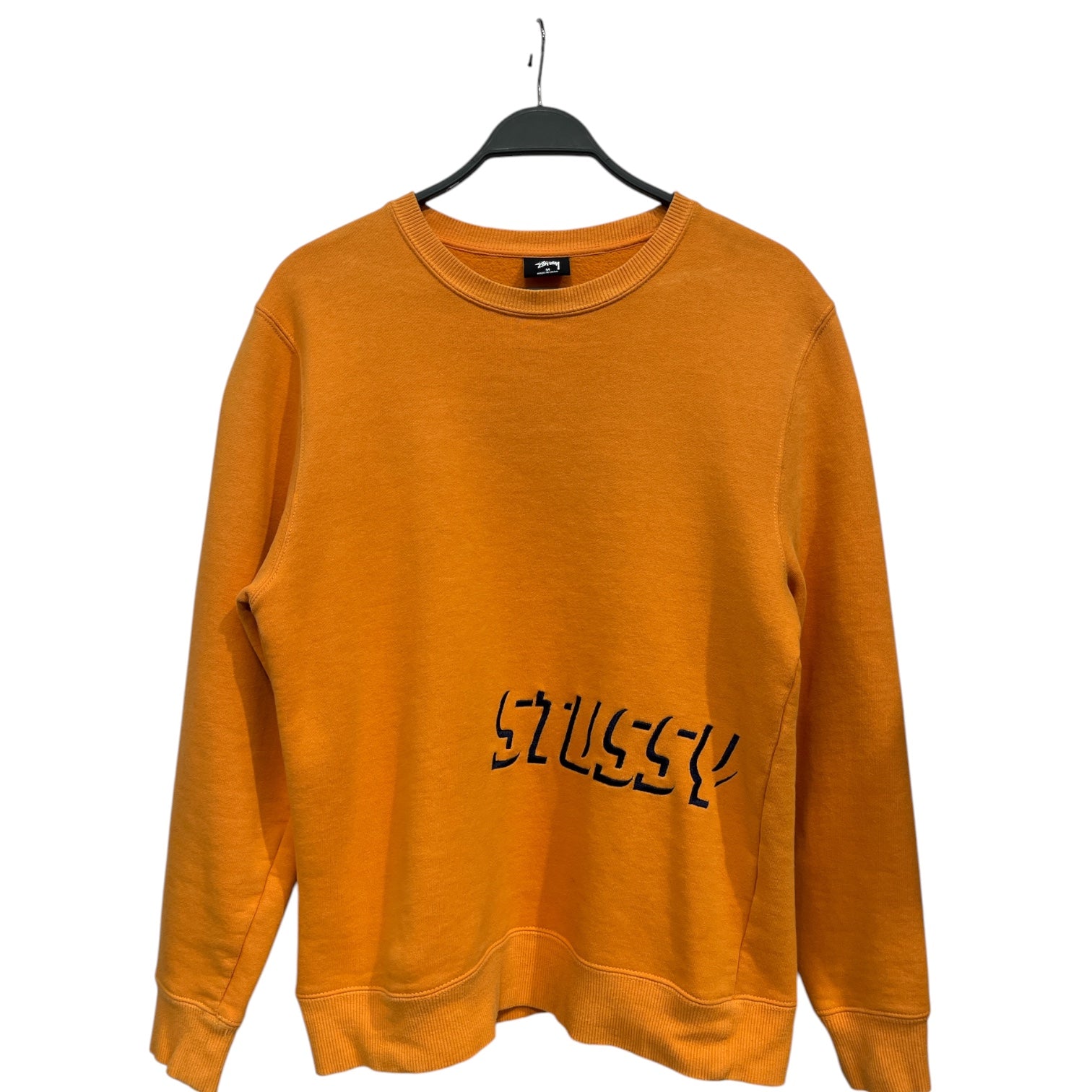 STUSSY/Sweater/M/ORN/navy logo view 1