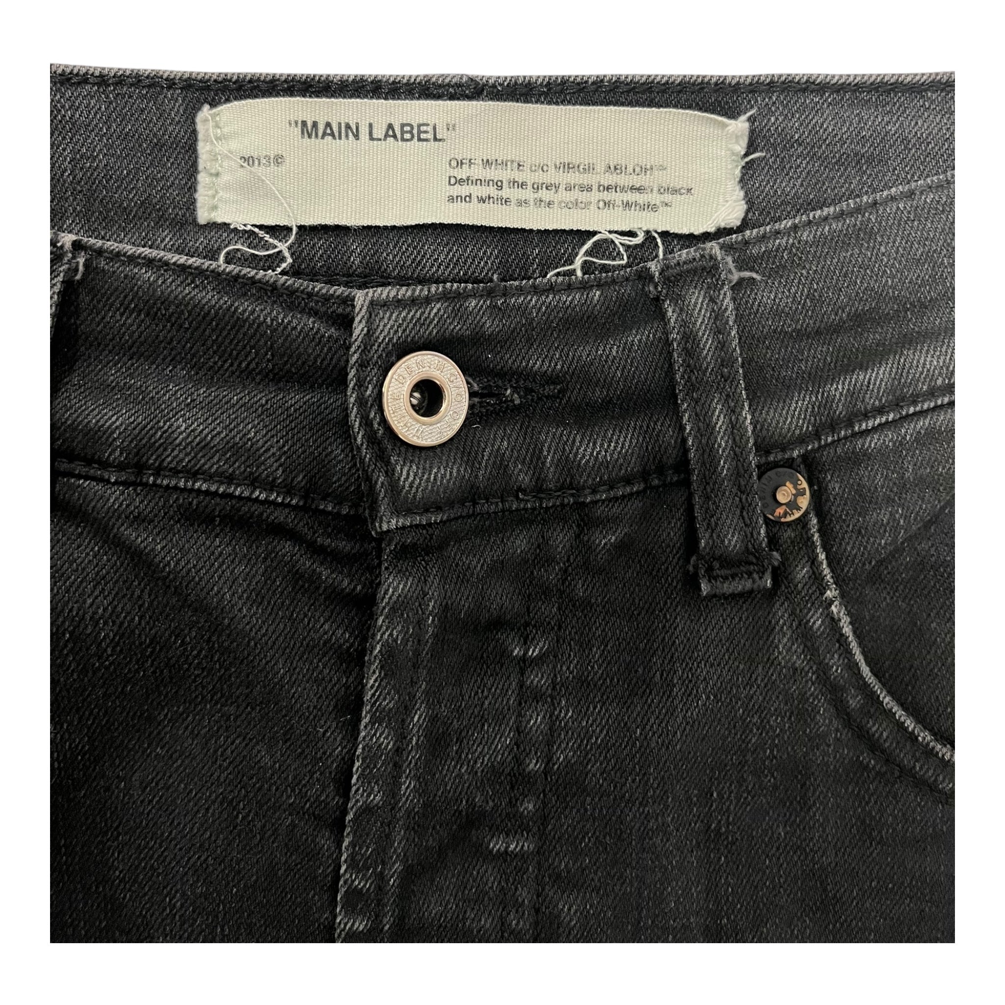 OFF-WHITE/Skinny Pants/31/Denim/GRY/Off-White Distressed Jeans view 3