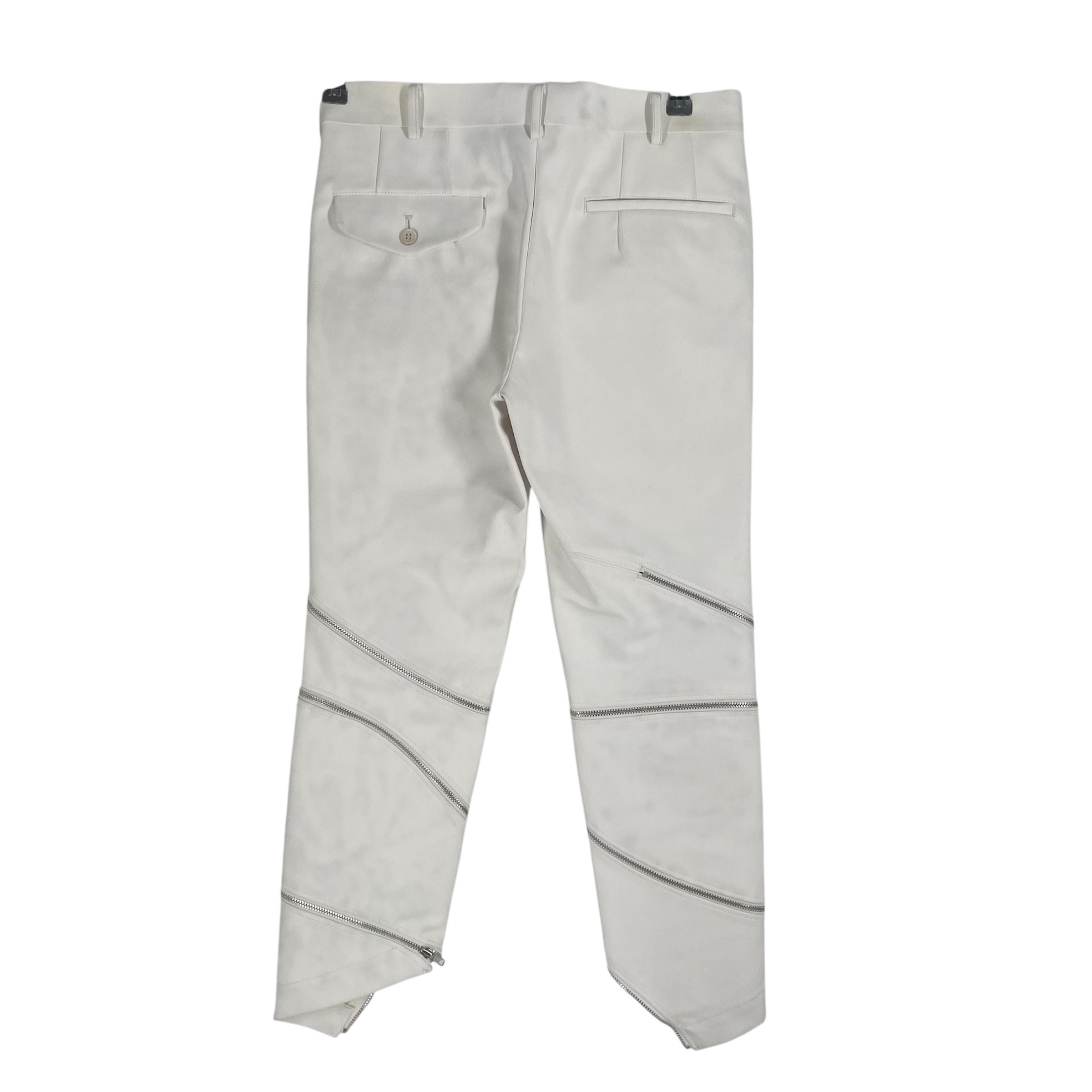 COMME des GARCONS/Pants/XS/Faux Leather/WHT/SILVER ZIPPERS GOING DOWN view 2