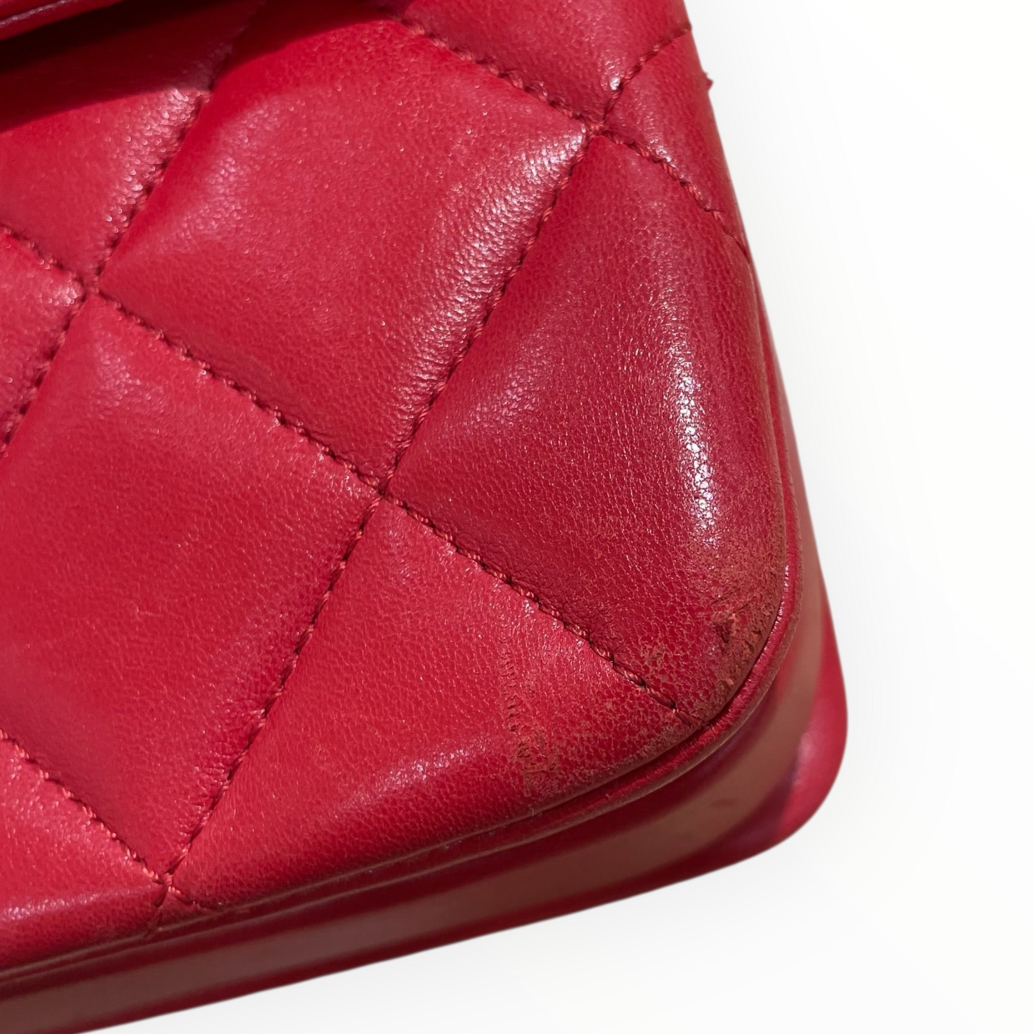 CHANEL/Cross Body Bag/Leather/RED/Gold hardware, Braided strap view 9
