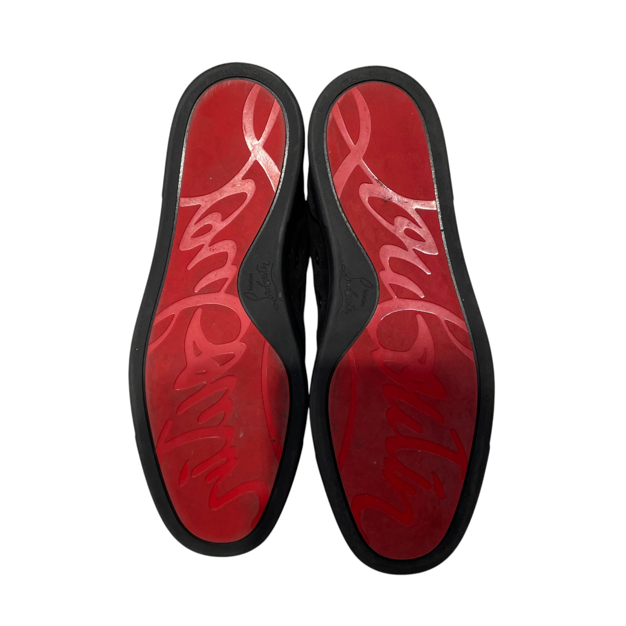 Christian Louboutin/Dress Shoes/US 8/Velour/BLK/velourprint/black/redbottom view 3