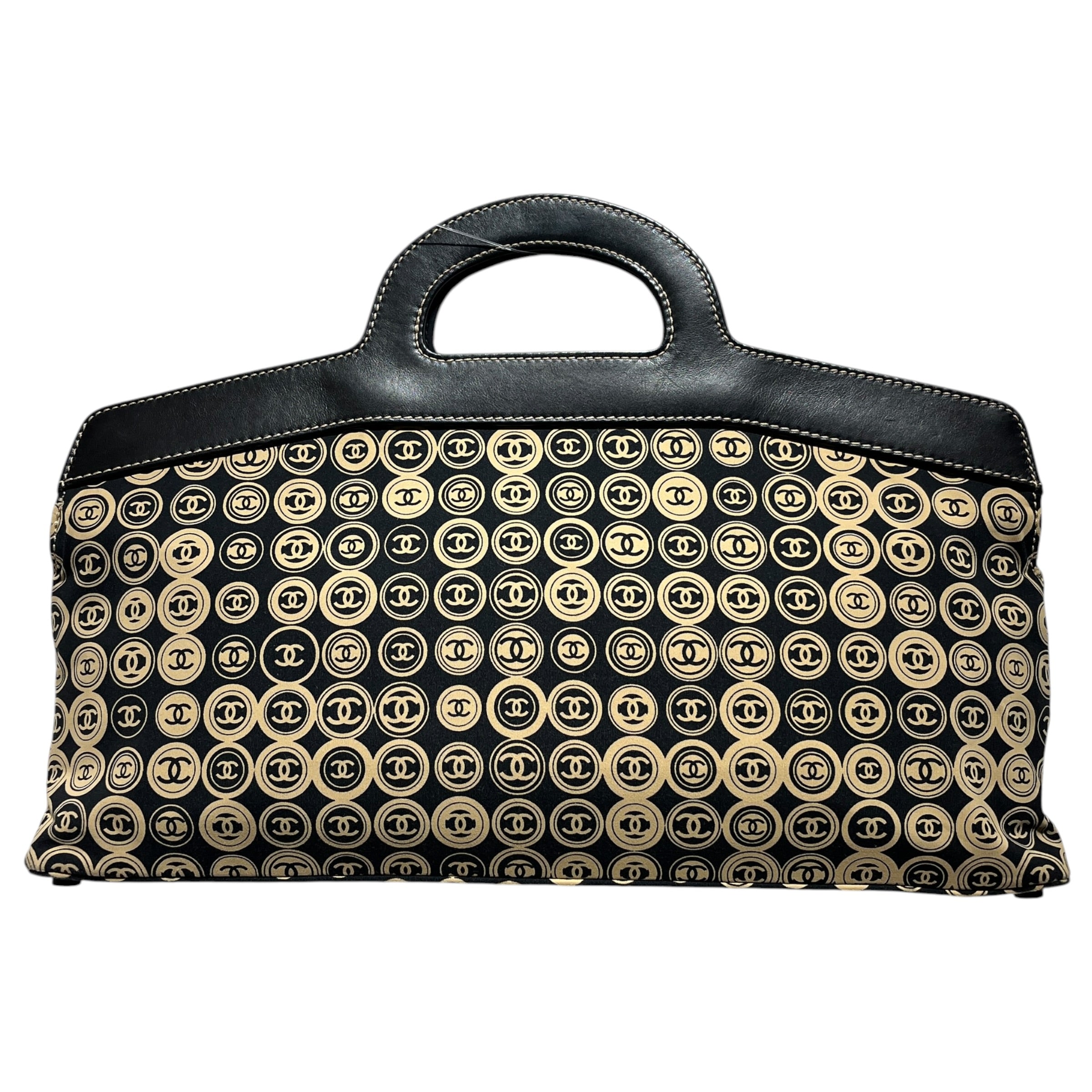 CHANEL/Hand Bag/All Over Print/BLK/Circle Logo Mark 2003 Framed view 2