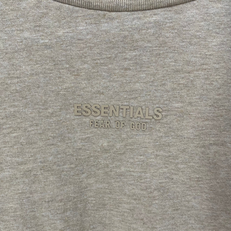 ESSENTIALS/T-Shirt/L/Cotton/BEG/RUBBER LOGO ON FRONT