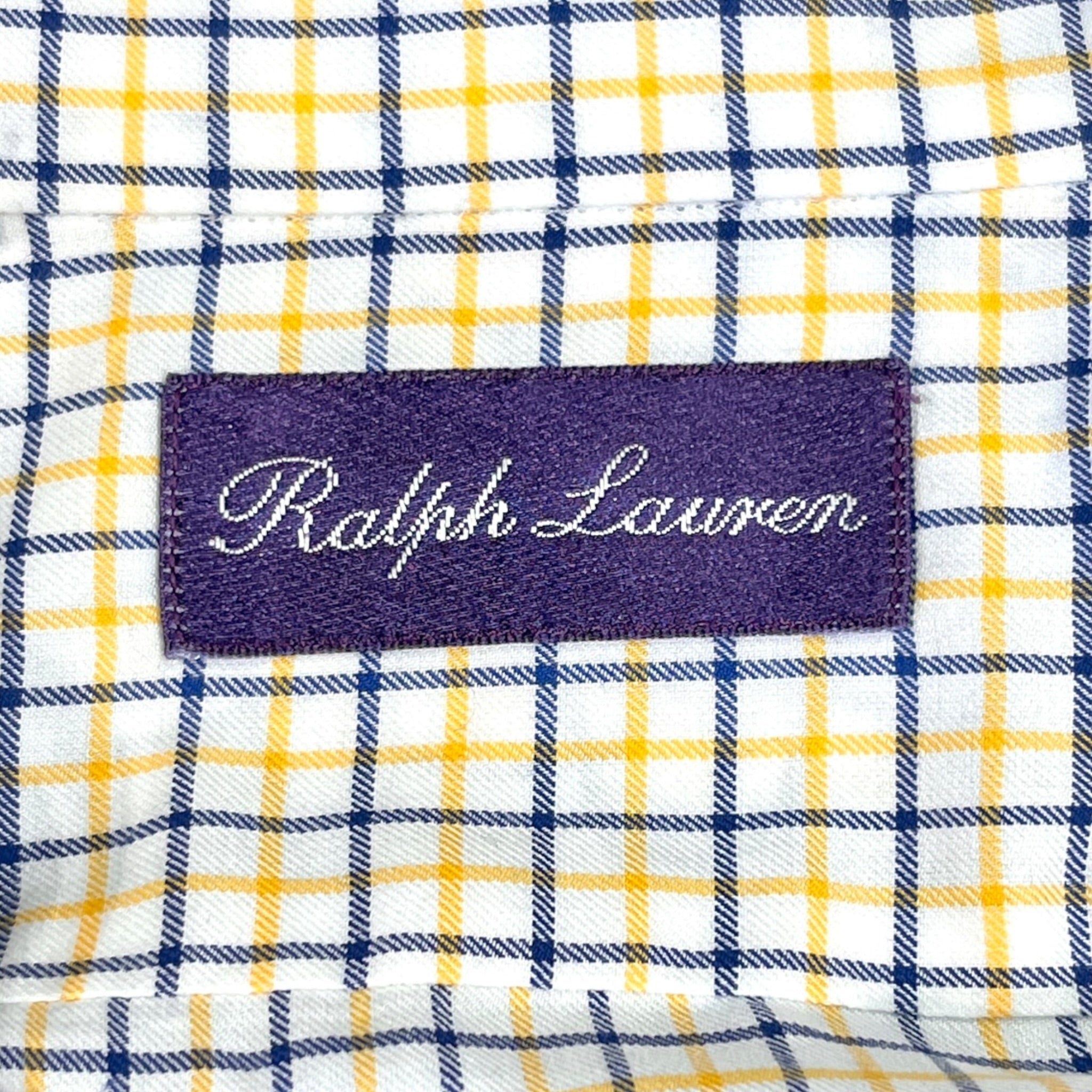 RALPH LAUREN/Polo Shirt/17.5/Cotton/MLT/Plaid/Purple Label RL Button Up view 4