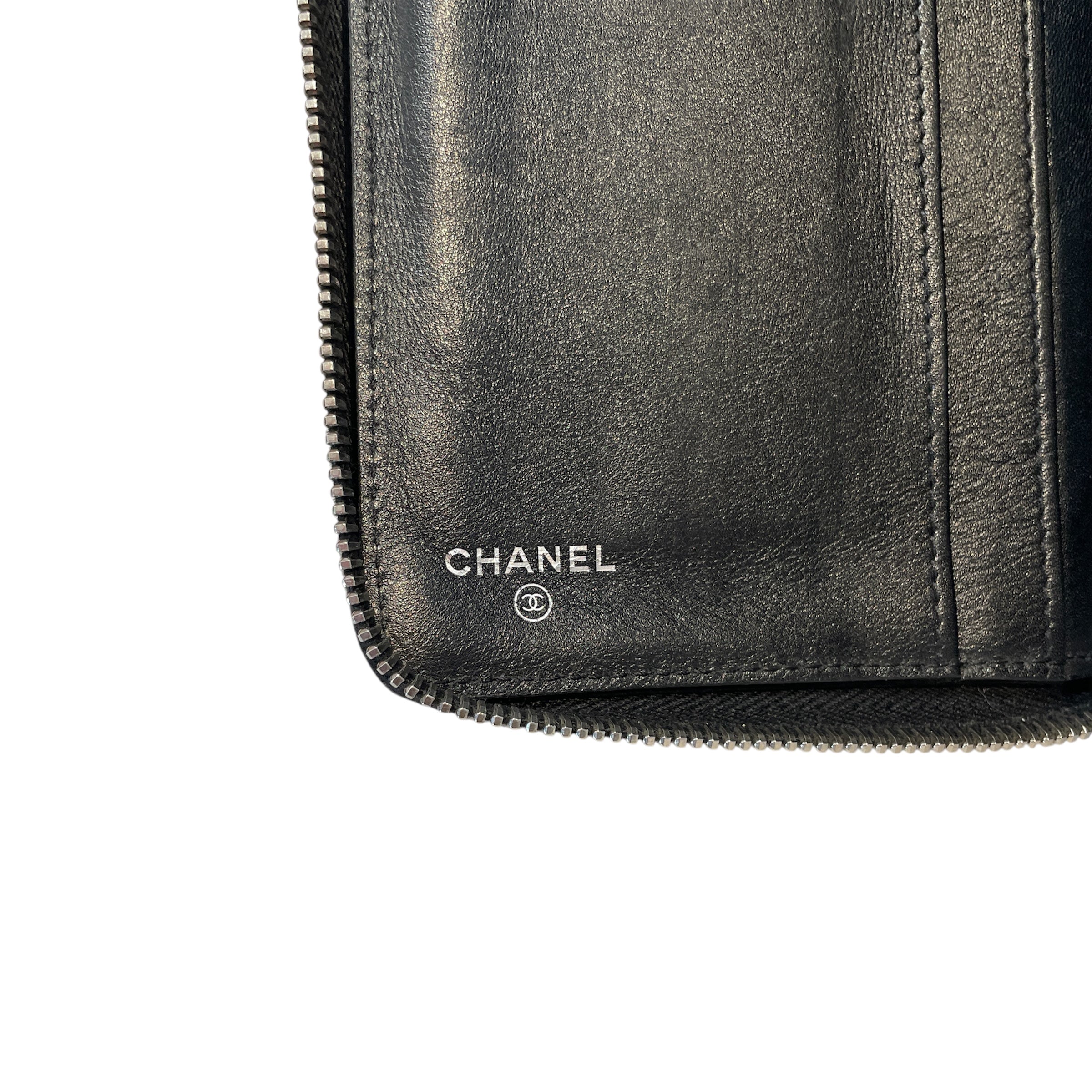 CHANEL/Long Wallet/Leather/BLK/Patent Leather Zip view 6