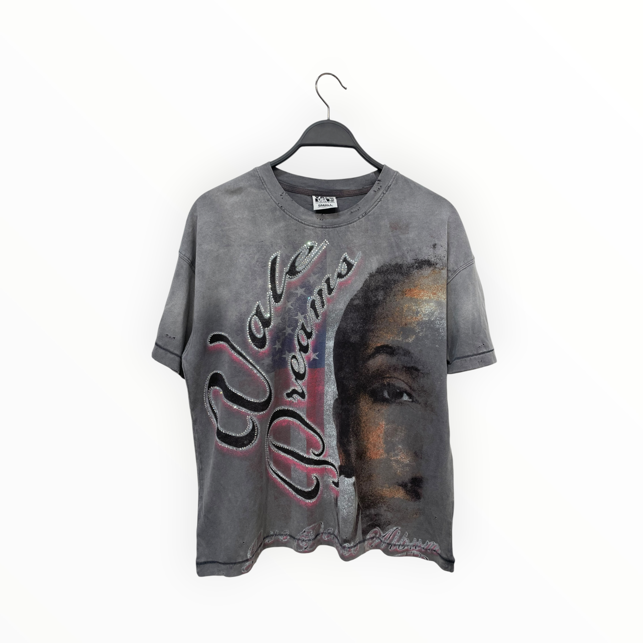 Vale Forever/T-Shirt/S/Cotton/GRY/Graphic/dreams american flag view 1