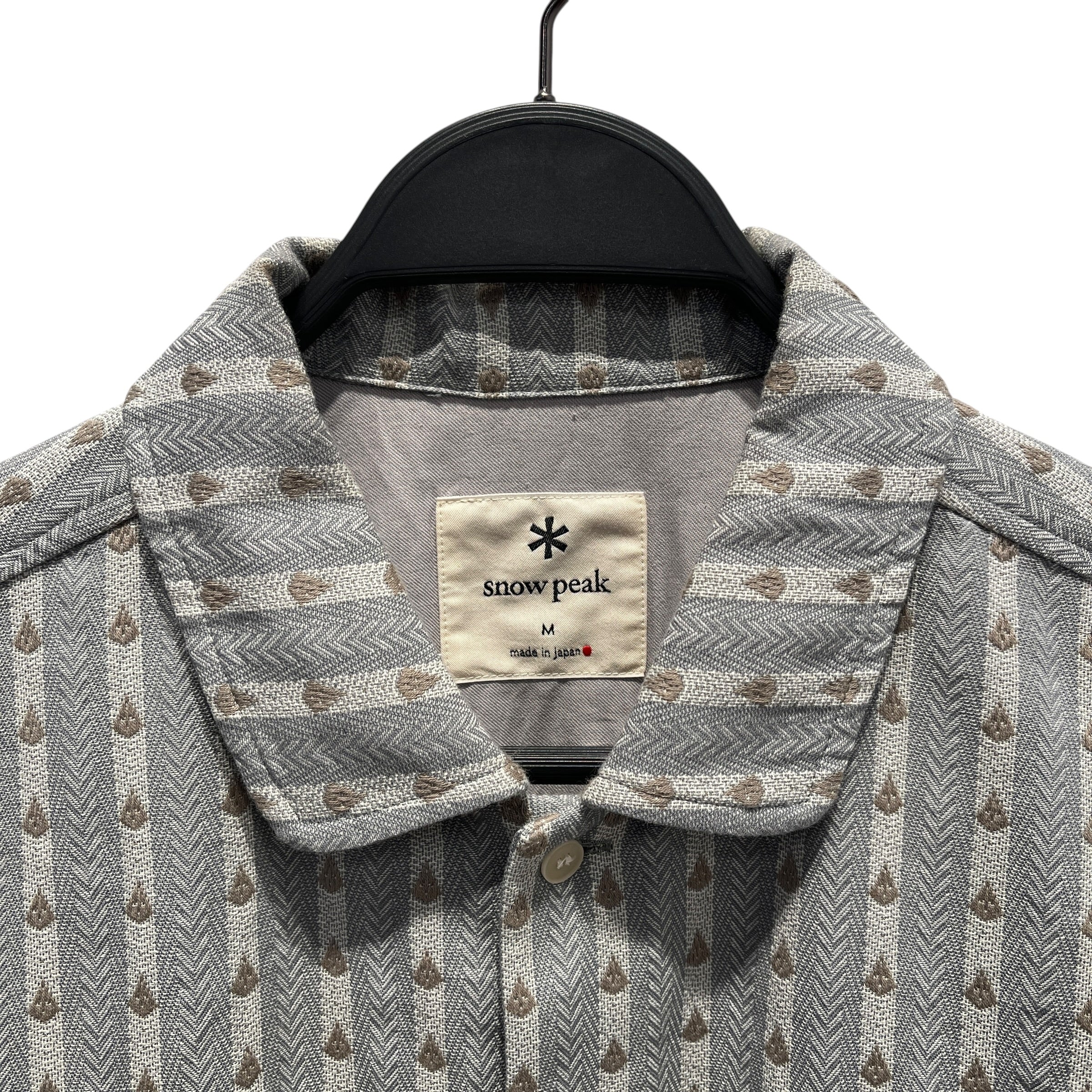 snow peak/LS Shirt/M/Cotton/GRY/All Over Print/stripe pattern view 8