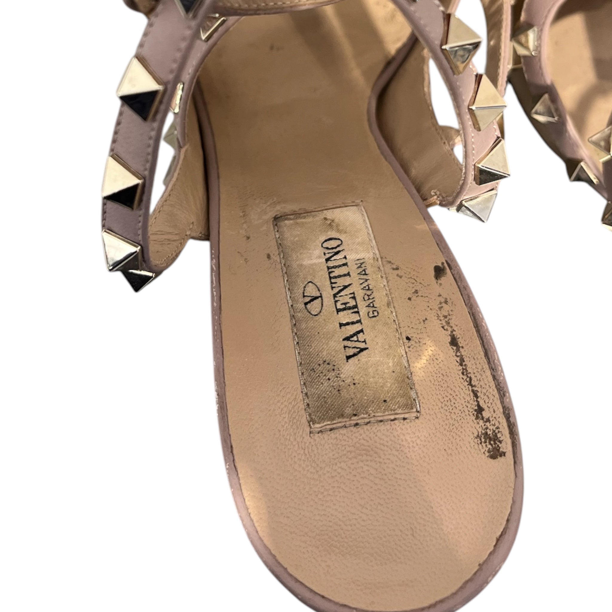VALENTINO GARAVANI/Heels/EU 41/Leather/BEG/ROCKSTAUD BEIGE STUDDED HEELS view 3